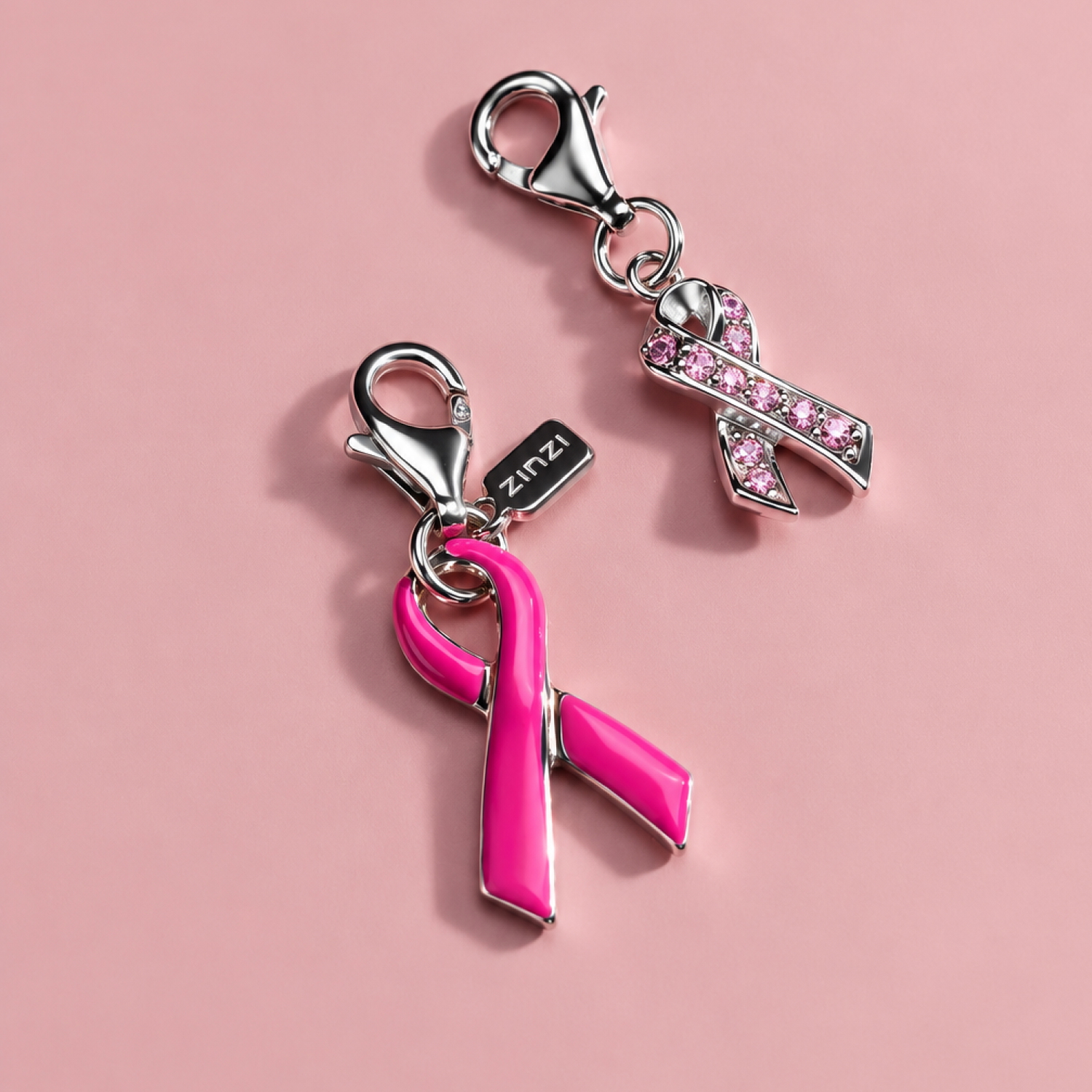 Zinzi zilveren bedel Pink Ribbon CHARMS19P