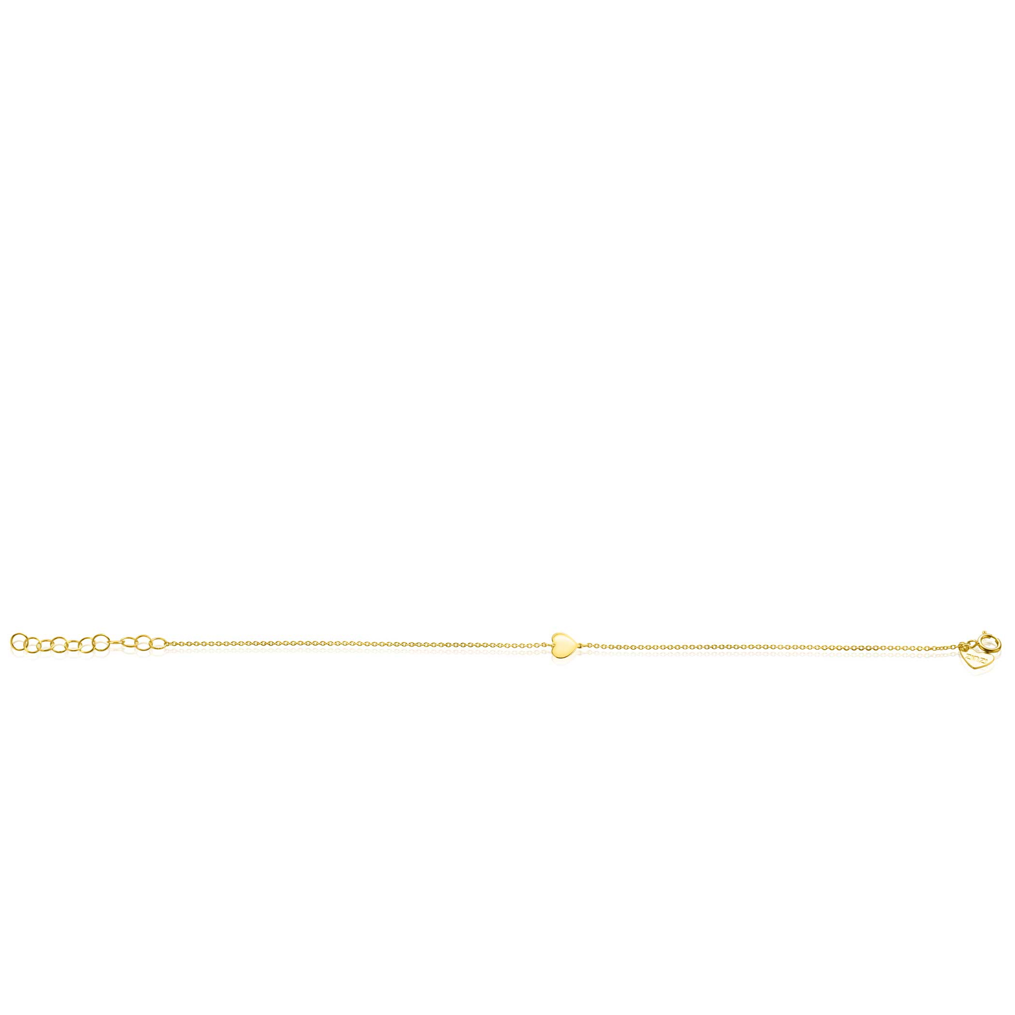 ZINZI Gold 14 krt gouden armband 16-19cm met hart hanger 6mm ZGA312