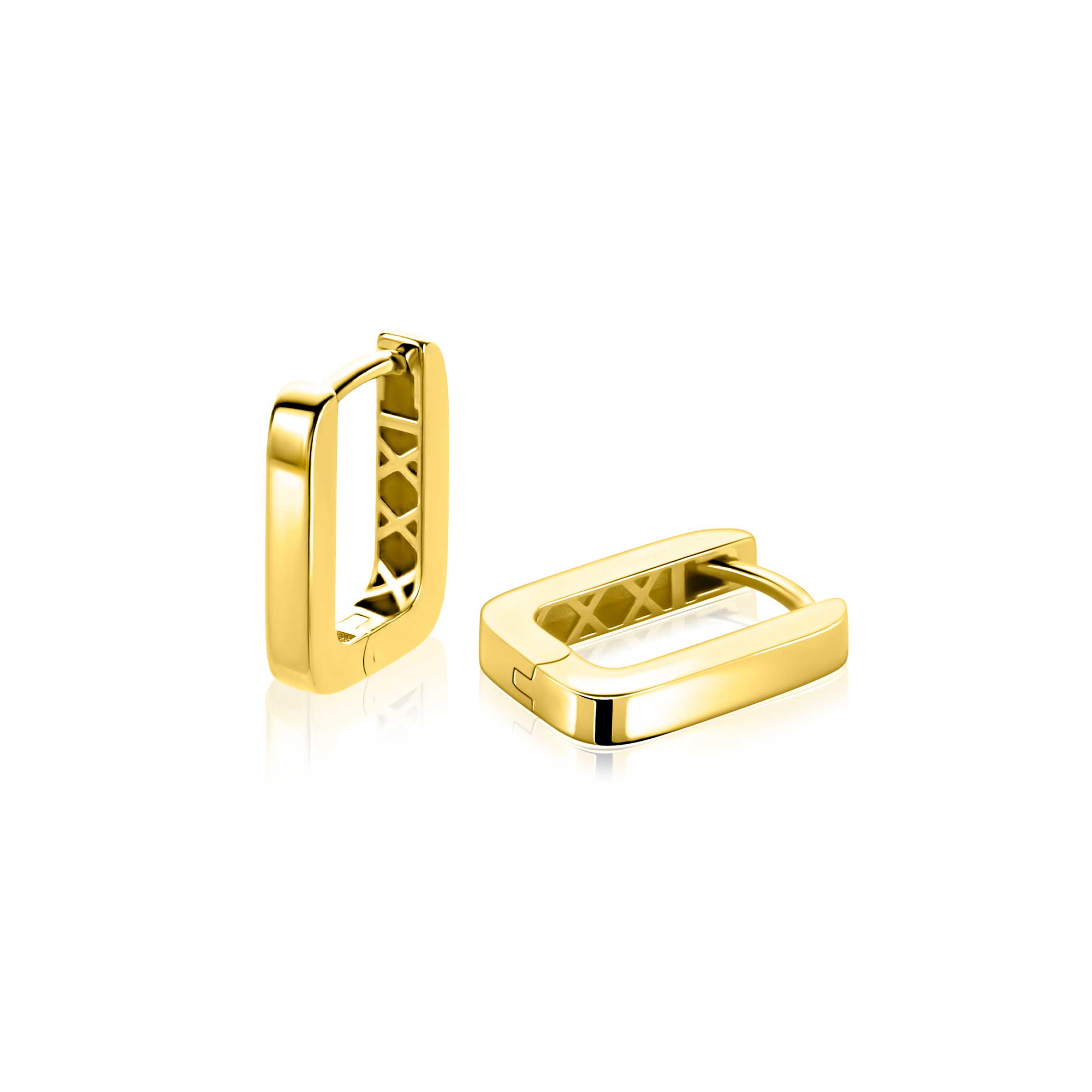 ZINZI GOLD klapcreolen rechthoek vk.buis 12.7x2.3