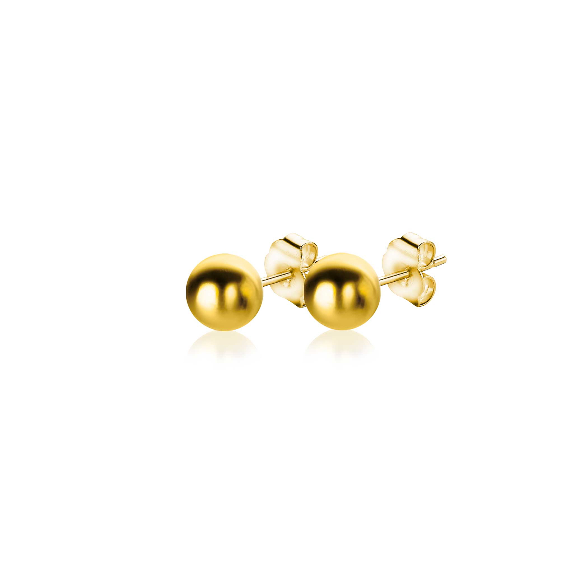 3mm ZINZI 14K Gold Bead Stud Earrings ZGO393