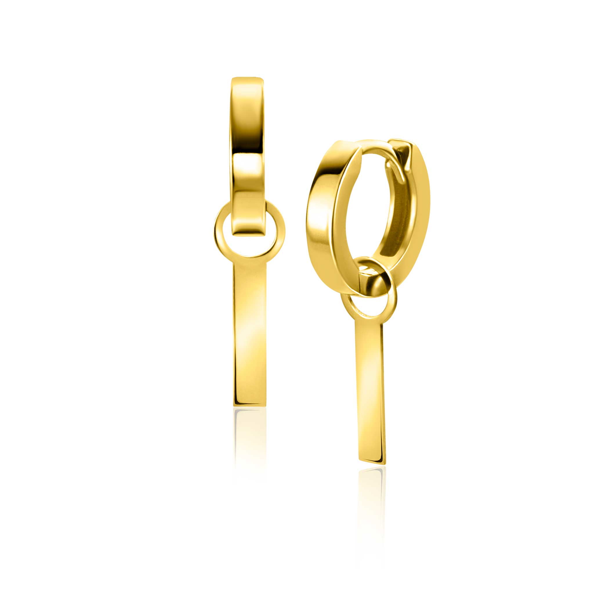 ZINZI 14K Gold Earrings Pendants Bar ZGCH479 (excl. hoop earrings)