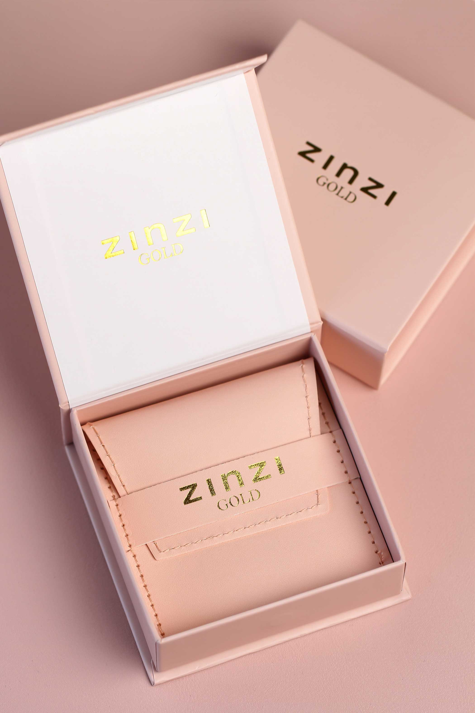 ZINZI Gold 14 karaat gouden aanschuifring rond wit ZGR147
