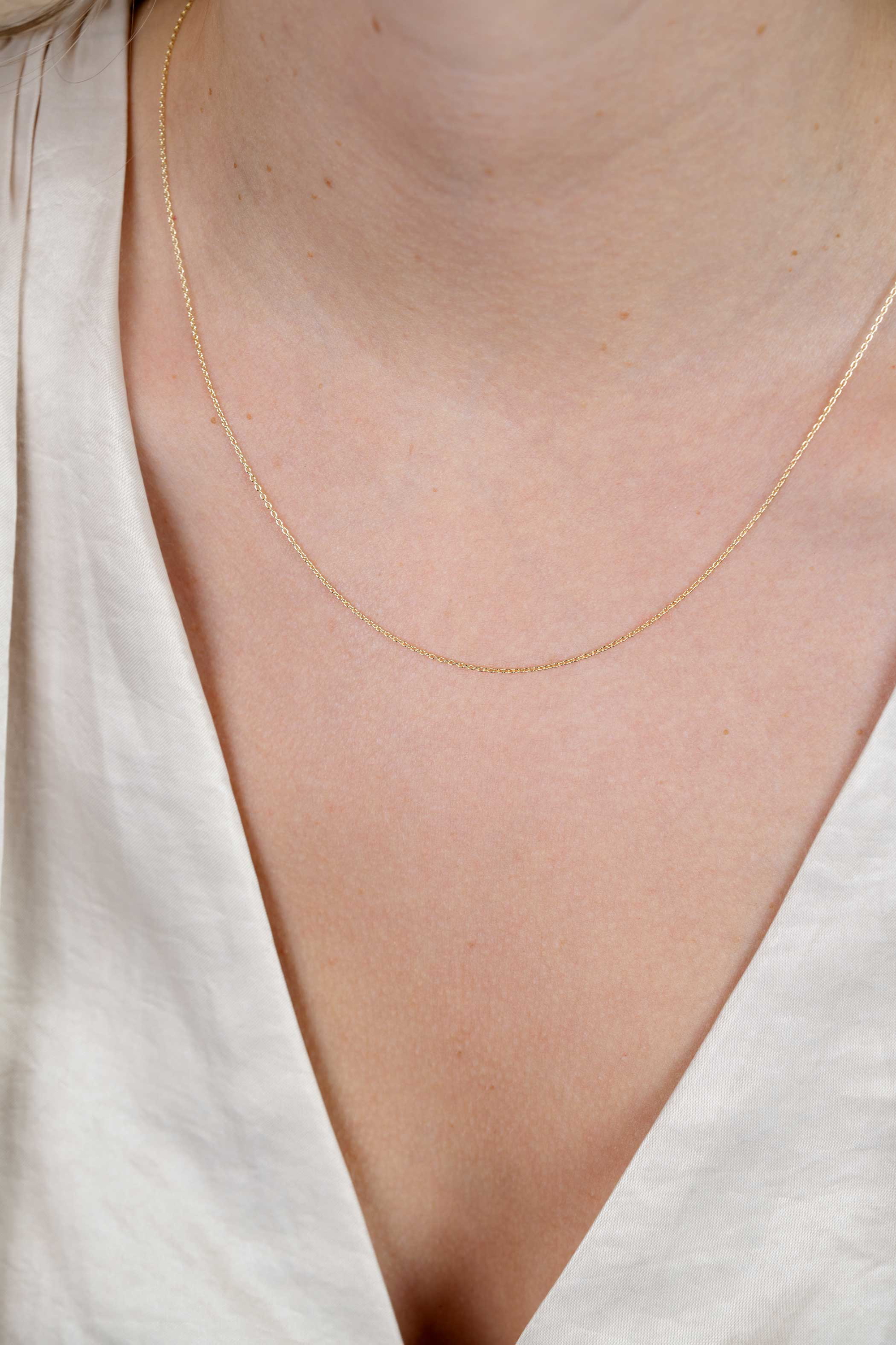 42cm ZINZI Gold 14 krt anker ketting 0,9mm breed, ideaal om je hanger aan te bevestigen ZGLA42-09