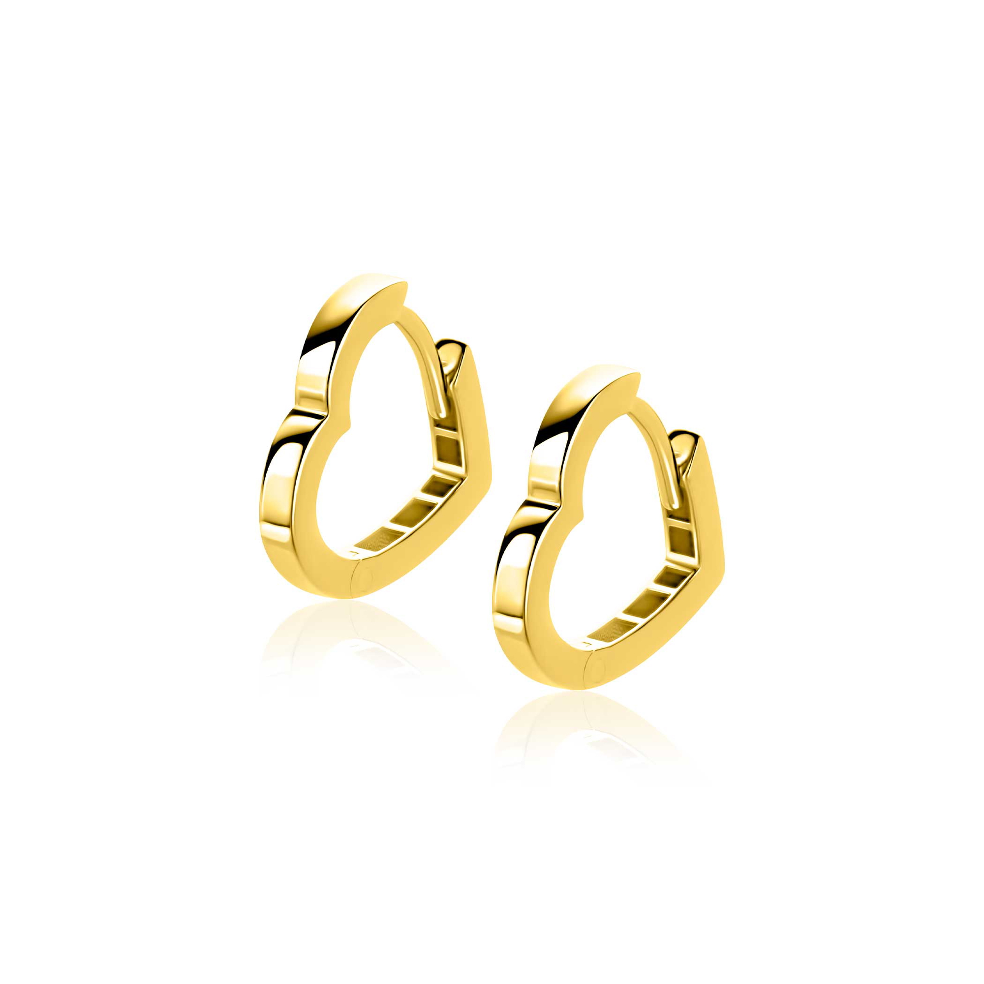 ZINZI GOLD klapcreolen in hartvorm 15x2mm