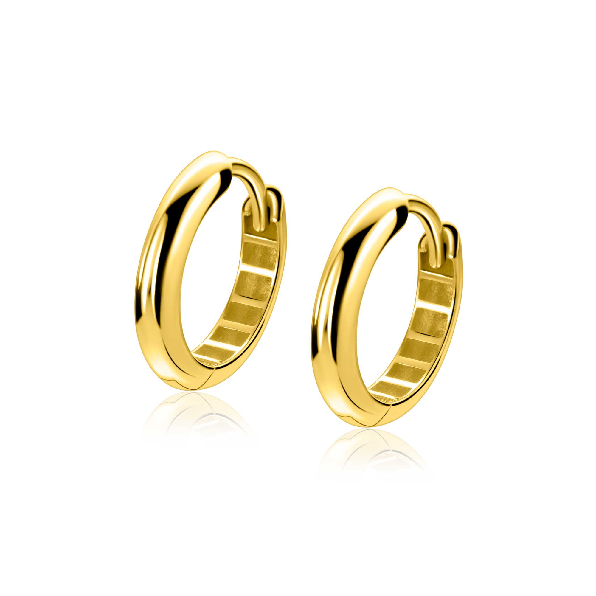 ZINZI GOLD klapcreolen half ronde buis 14.5x3mm