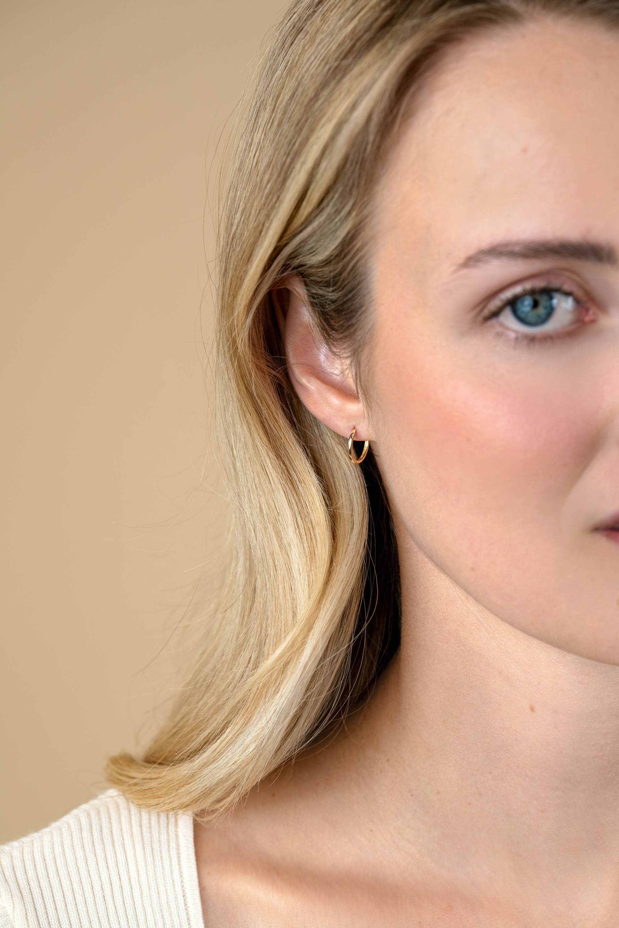 12mm ZINZI 14K Gold Hoop Earrings Small Round Tube 1,2mm width ZGO524