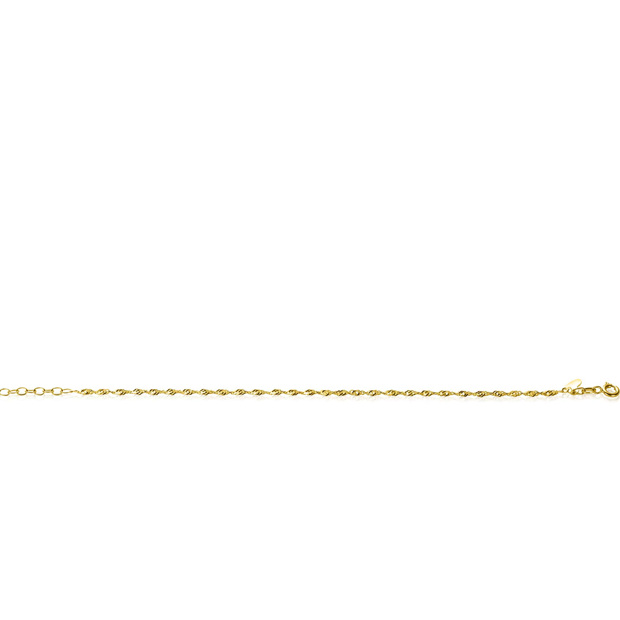 ZINZI Gold 14 karat gold solid Singapore bracelet 1.8mm wide 17-19cm ZGA501