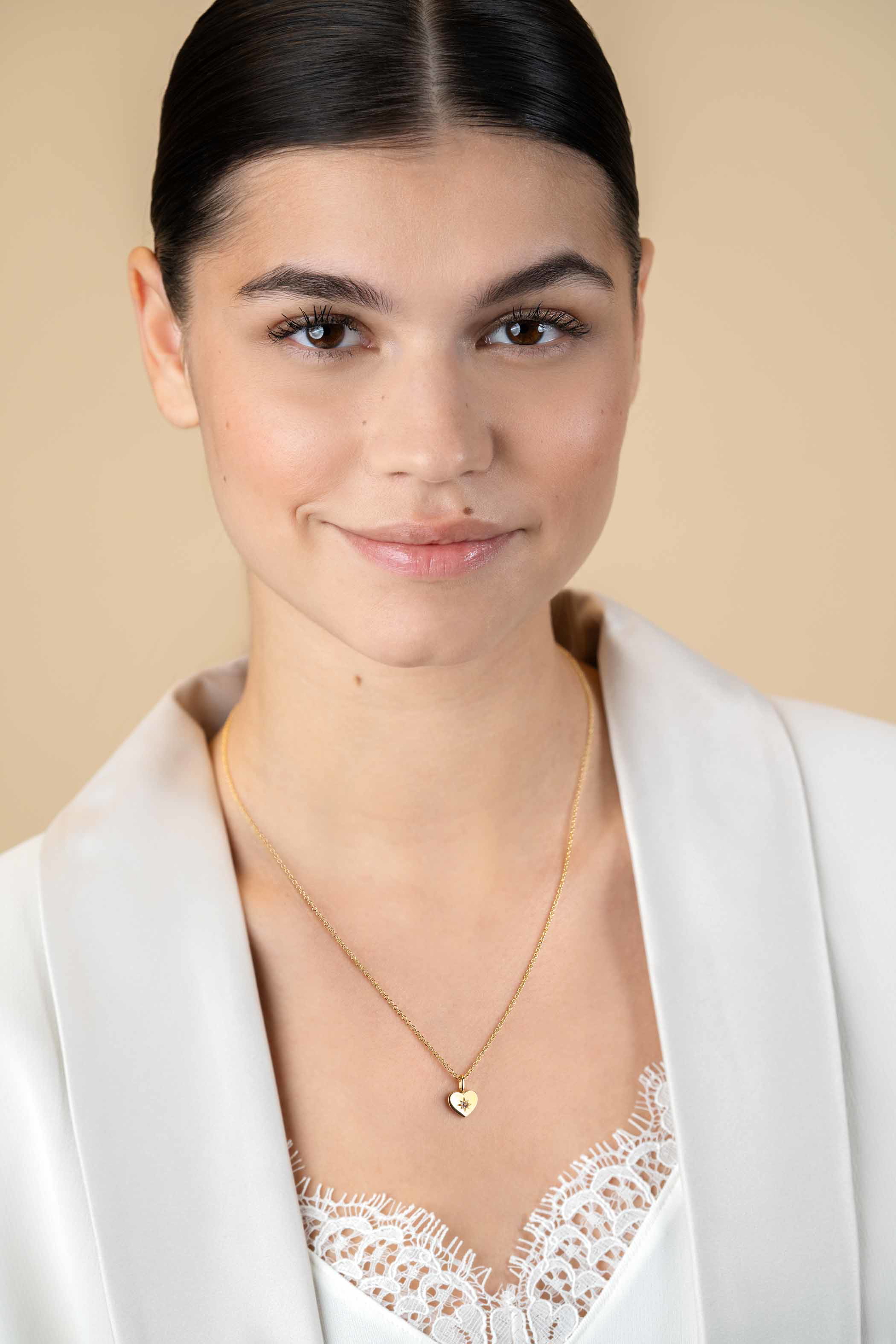 NOVEMBER Pendant 8mm Gold Plated Birthstone Yellow Citrine Zirconia (excl. necklace)