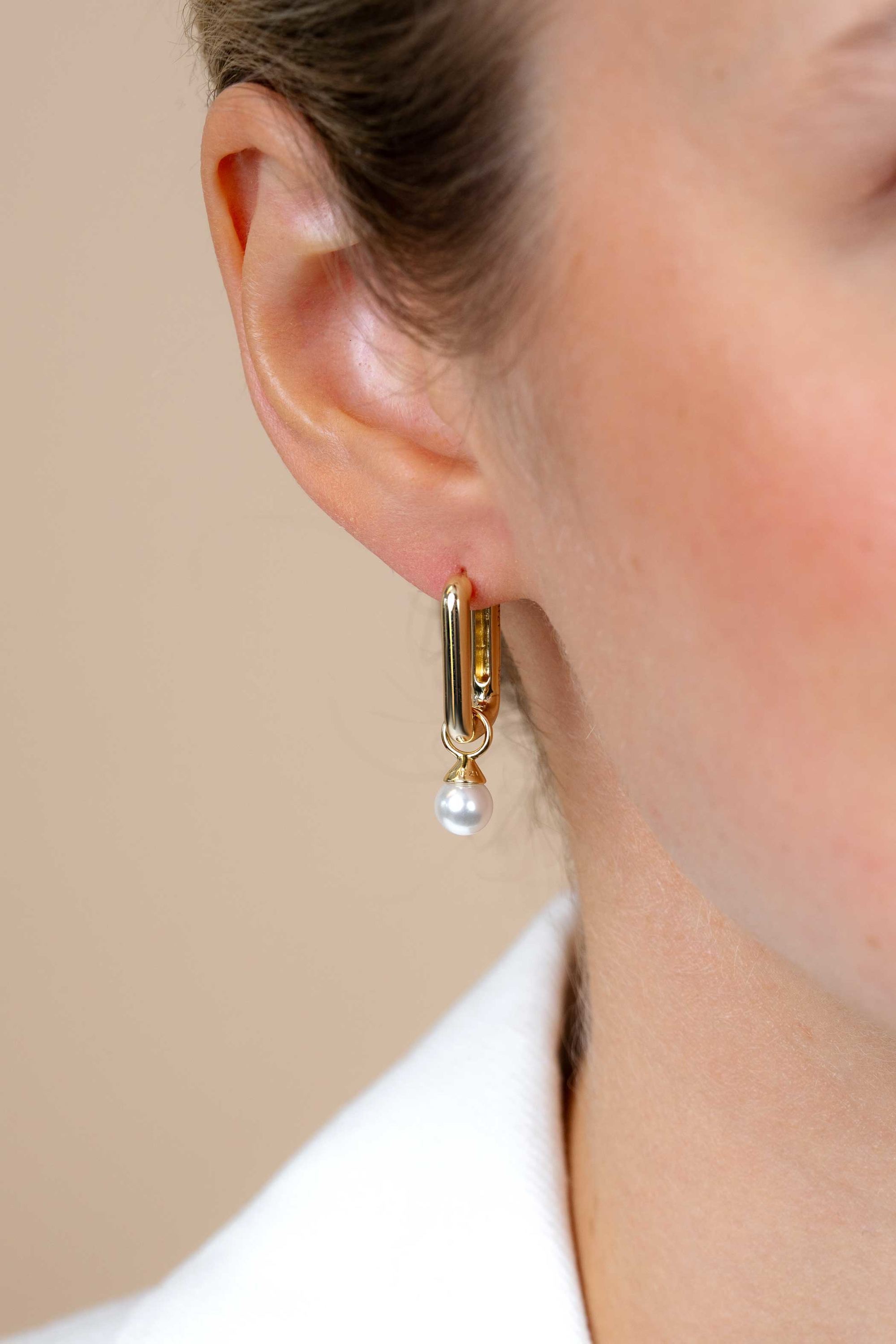 18mm ZINZI Gold Plated Sterling Silver Hoop Earrings Rectangular 18x3mm ZIO2222G