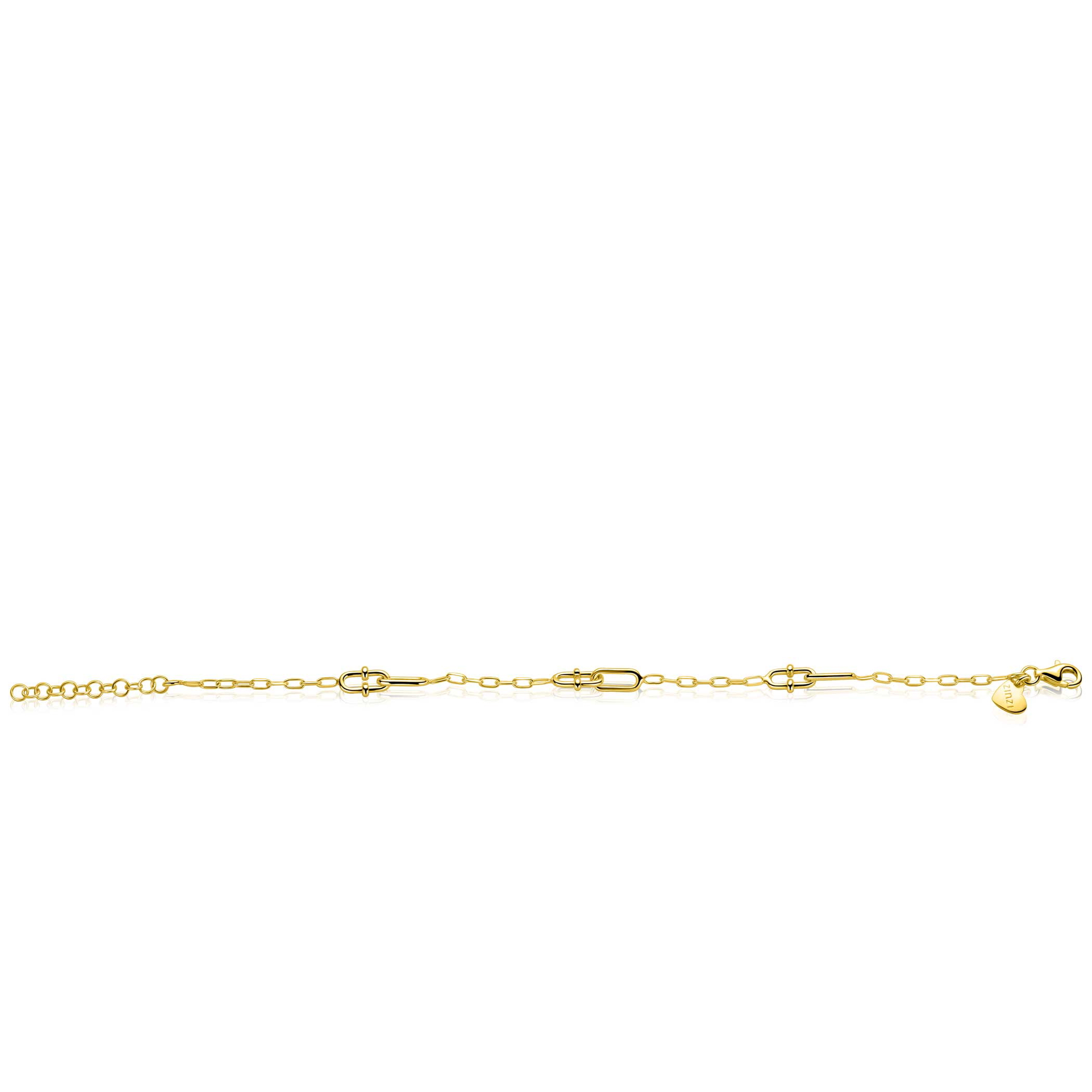 ZINZI zlv. armband met versch.paperclip schakels