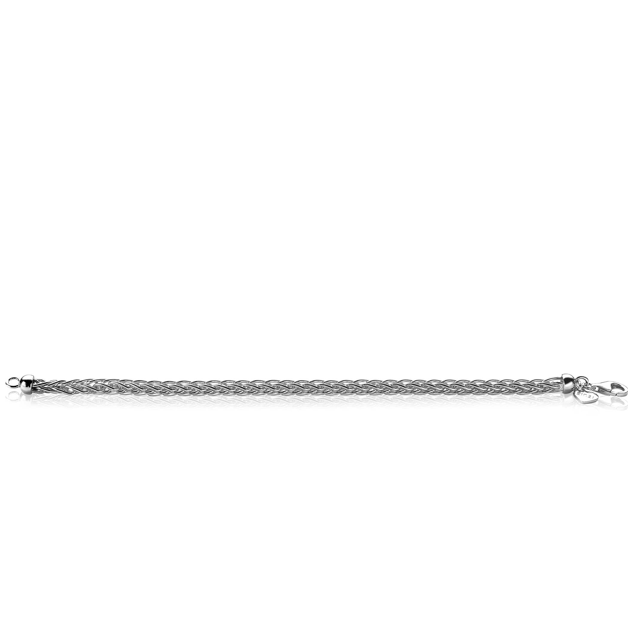 ZINZI zilveren armband vossenstaart 5mm breed 19cm ZIA2214