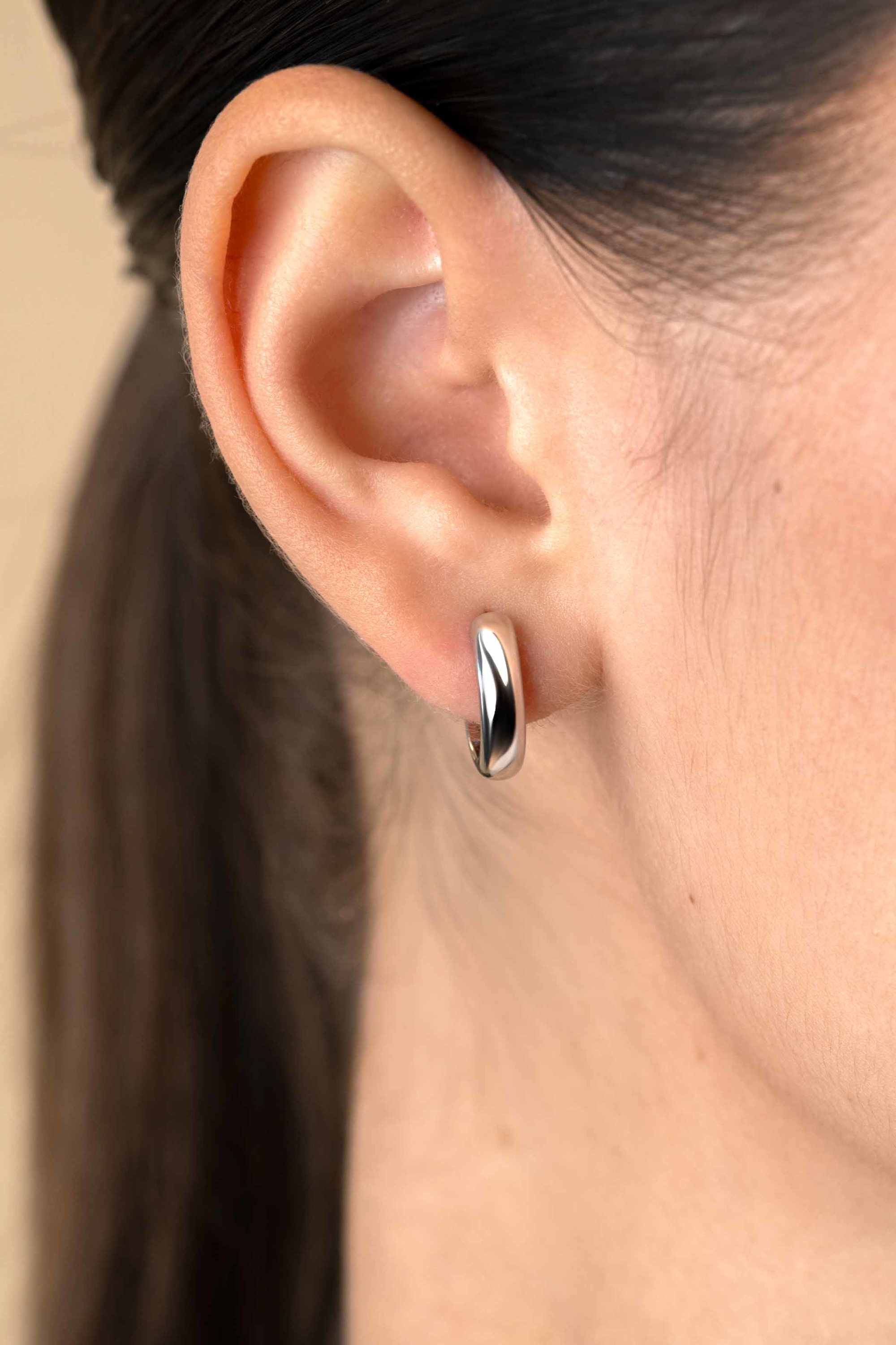 15mm ZINZI Sterling Silver Hoop Earrings tube width 4mm ZIO2565