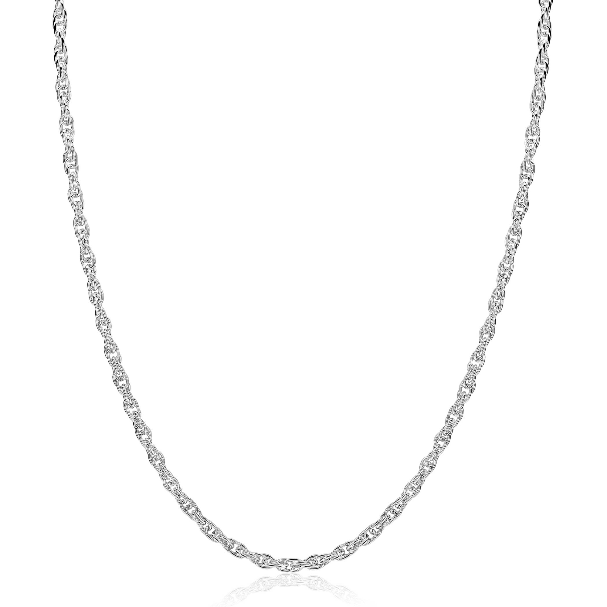 ZINZI zilveren massieve koord ketting (2,6mm breed) 42-45cm ZIC2844