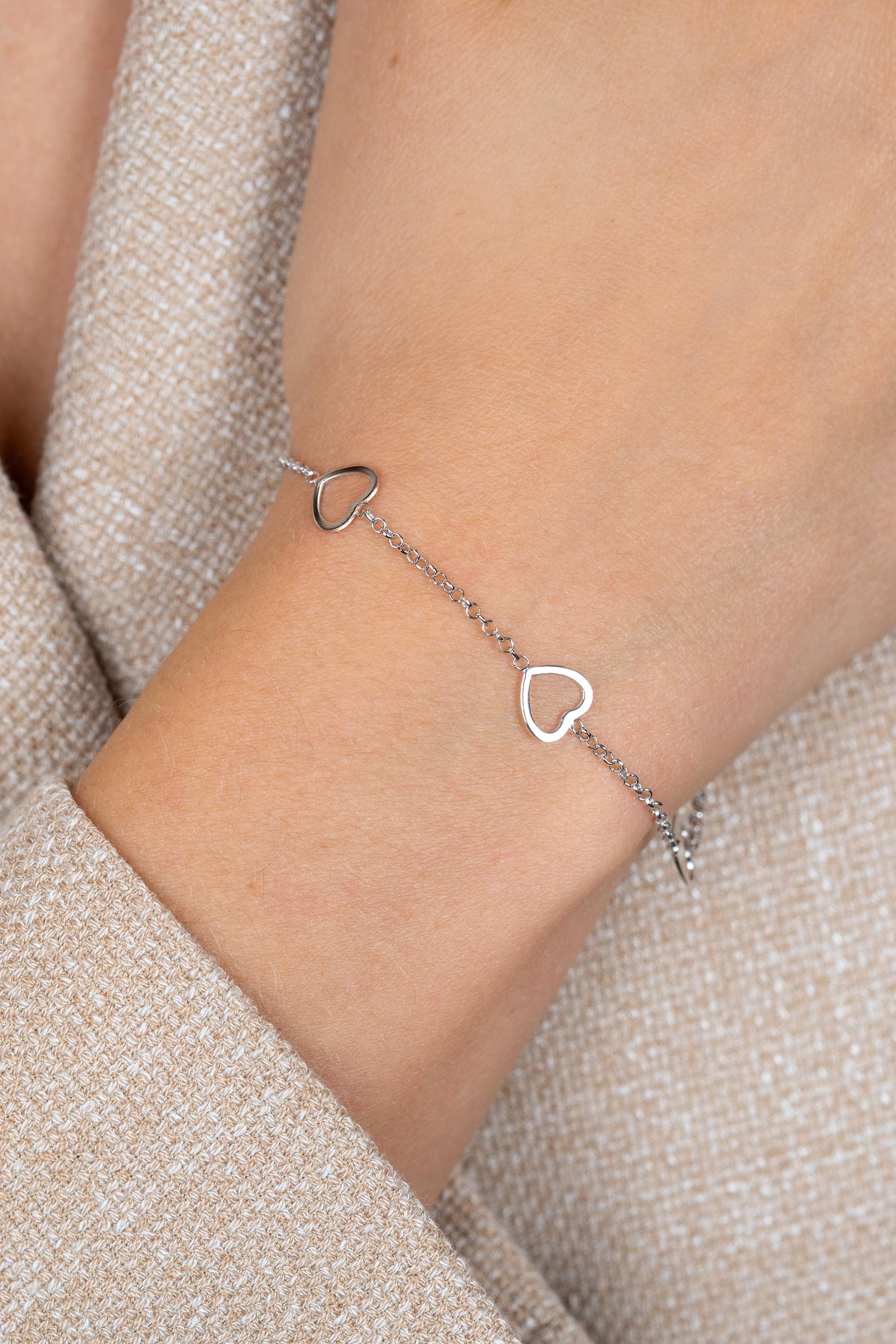 Zinzi zilveren armband hart 17-20cm ZIA1188