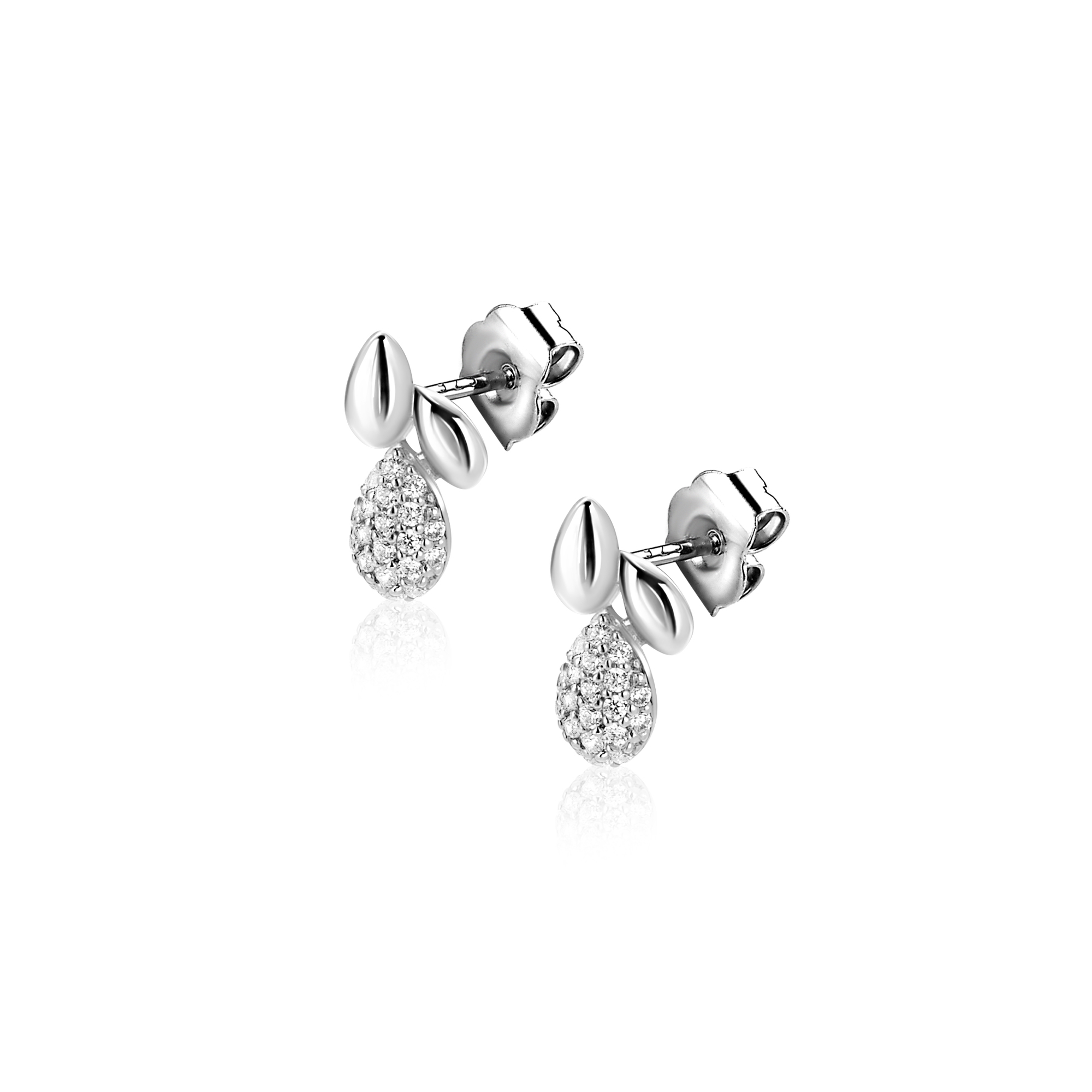 12mm ZINZI zilveren oorstekers 3 druppelvormen ZIO2746