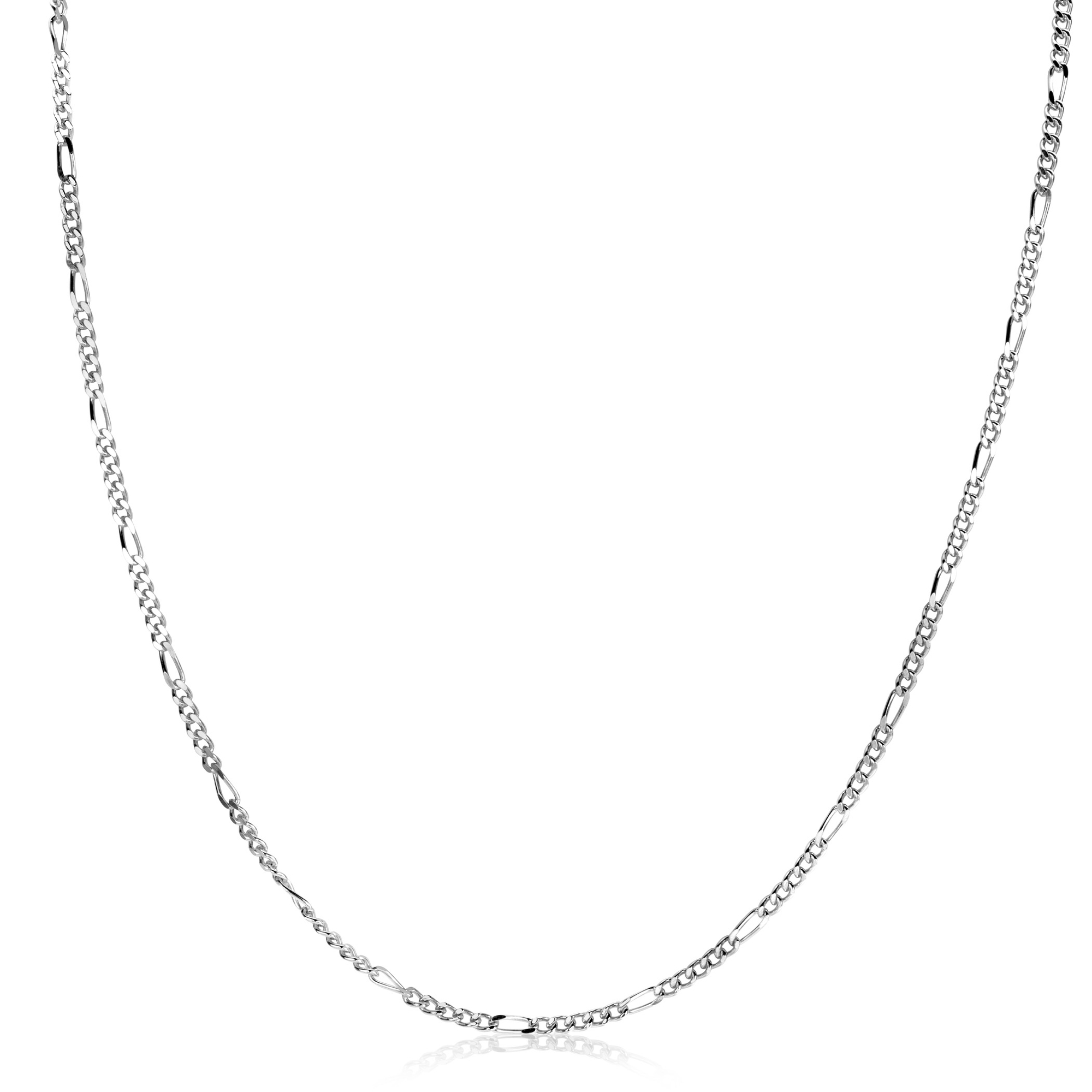 90cm ZINZI zilveren figaro ketting ZILC-F90
