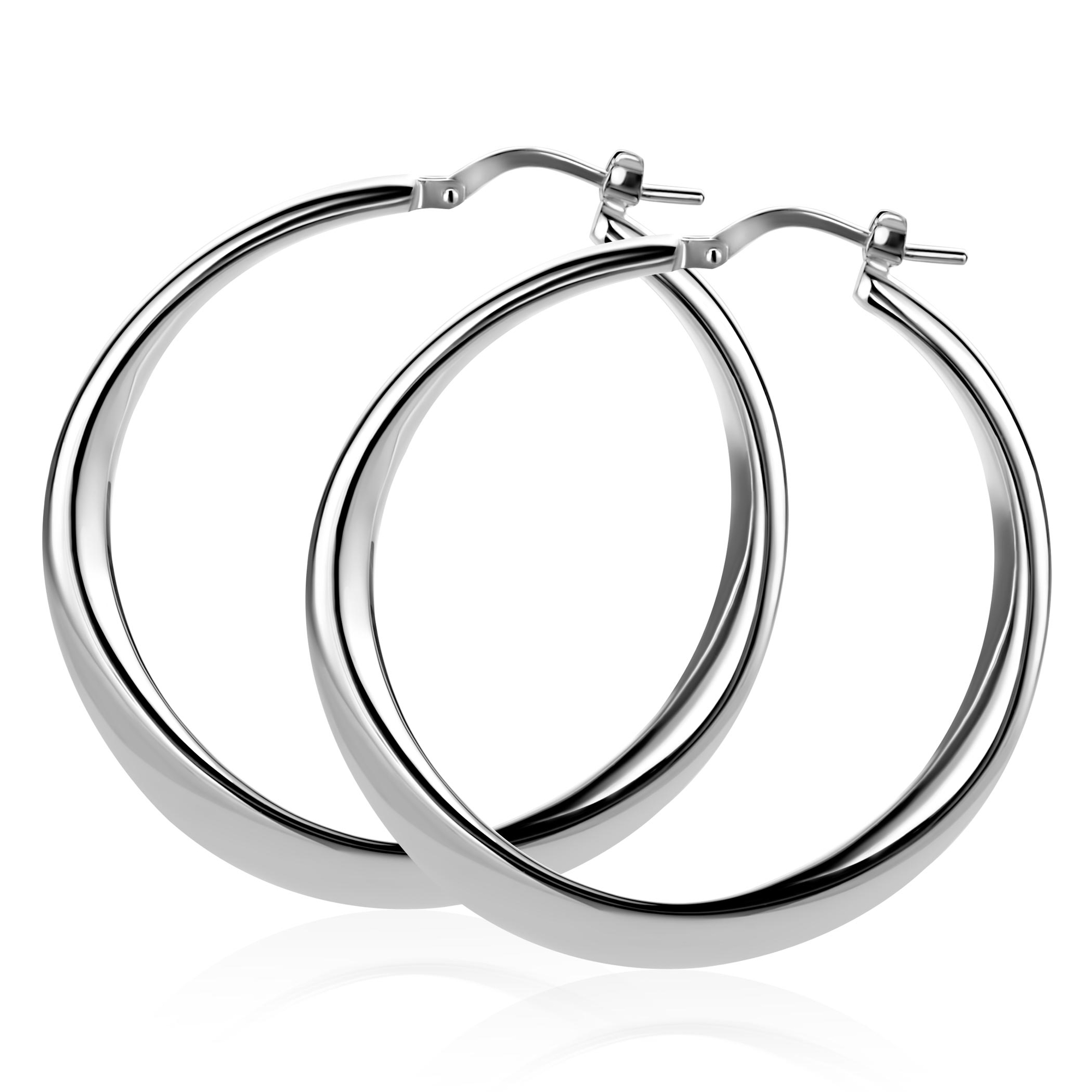 ZINZI zlv. oorringen rond organisch 40x3.5mm