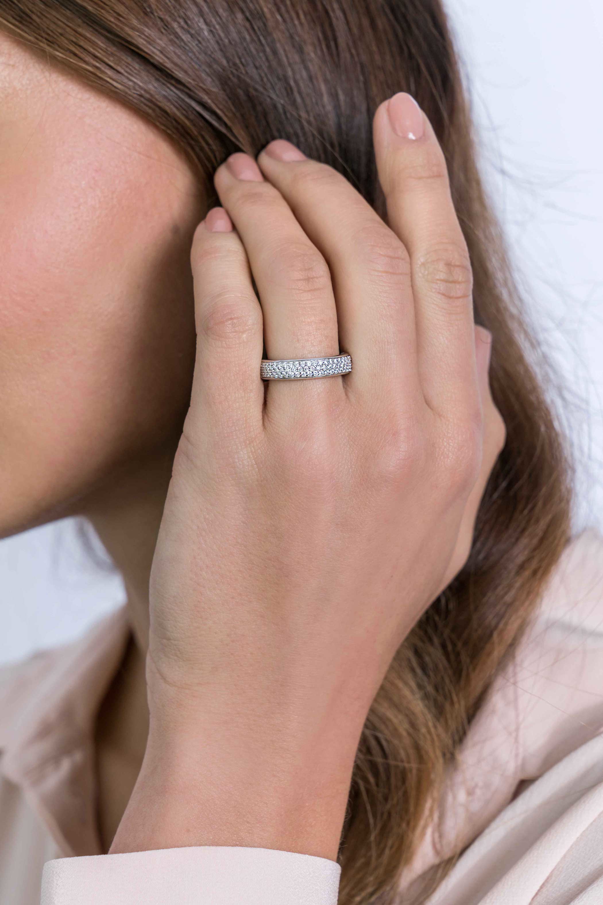 ZINZI silberner Ring weiß  ZIR1183