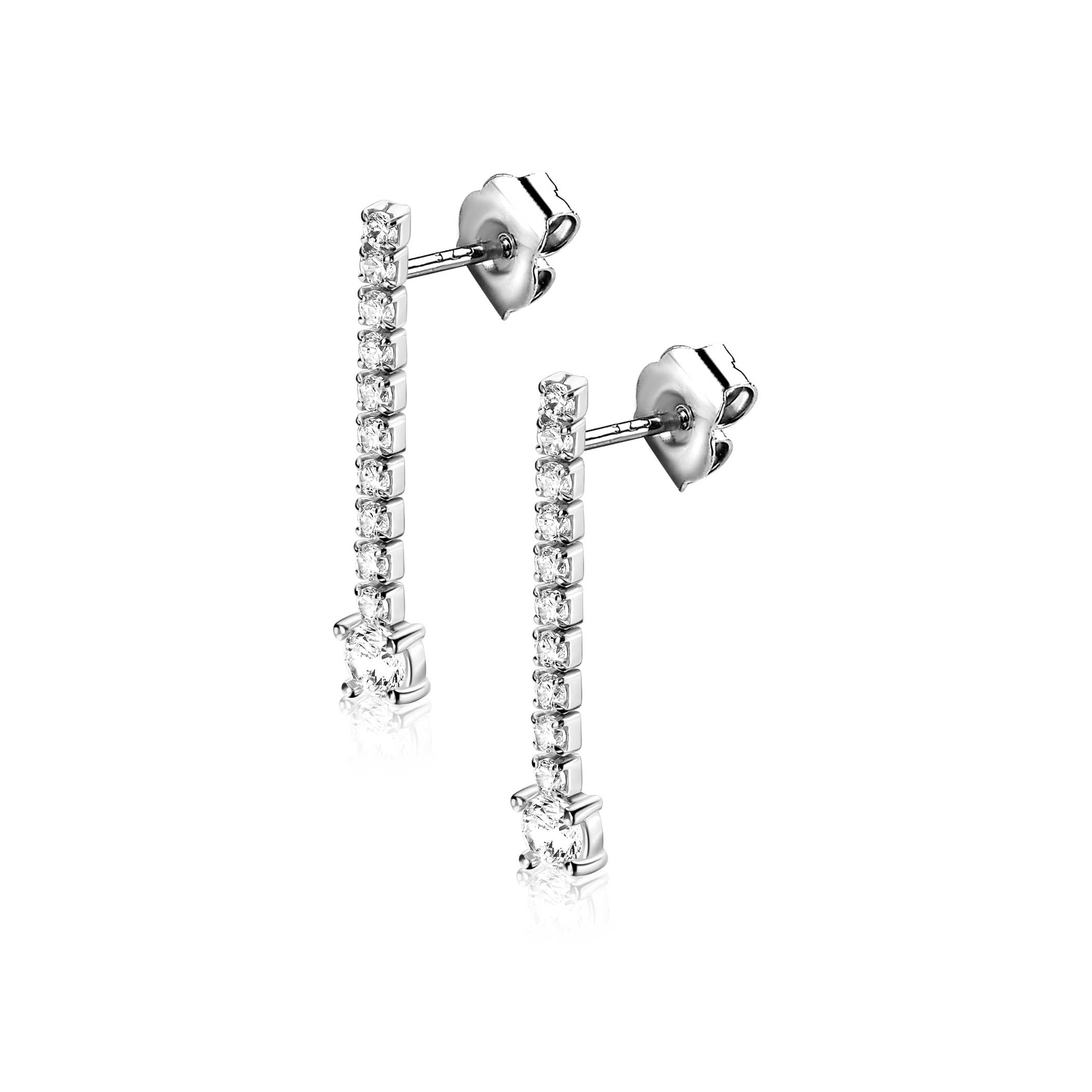 ZINZI zlv. oorstekers rijzetting zirconia's 26.5mm