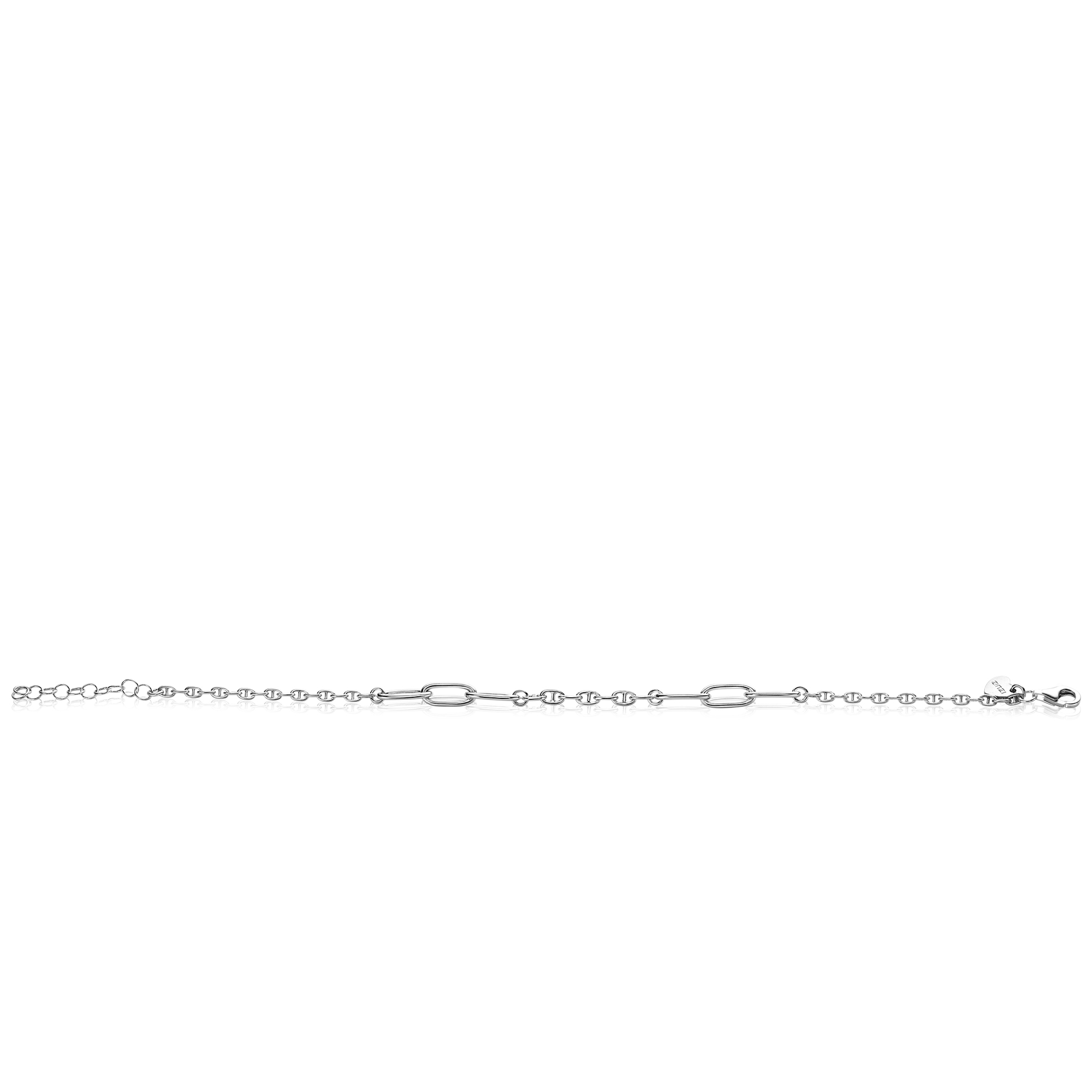 ZINZI Sterling Silver Marine Chain Bracelet with 6 Larger Oval Chains width 4,5mm 18-20cm ZIA2413