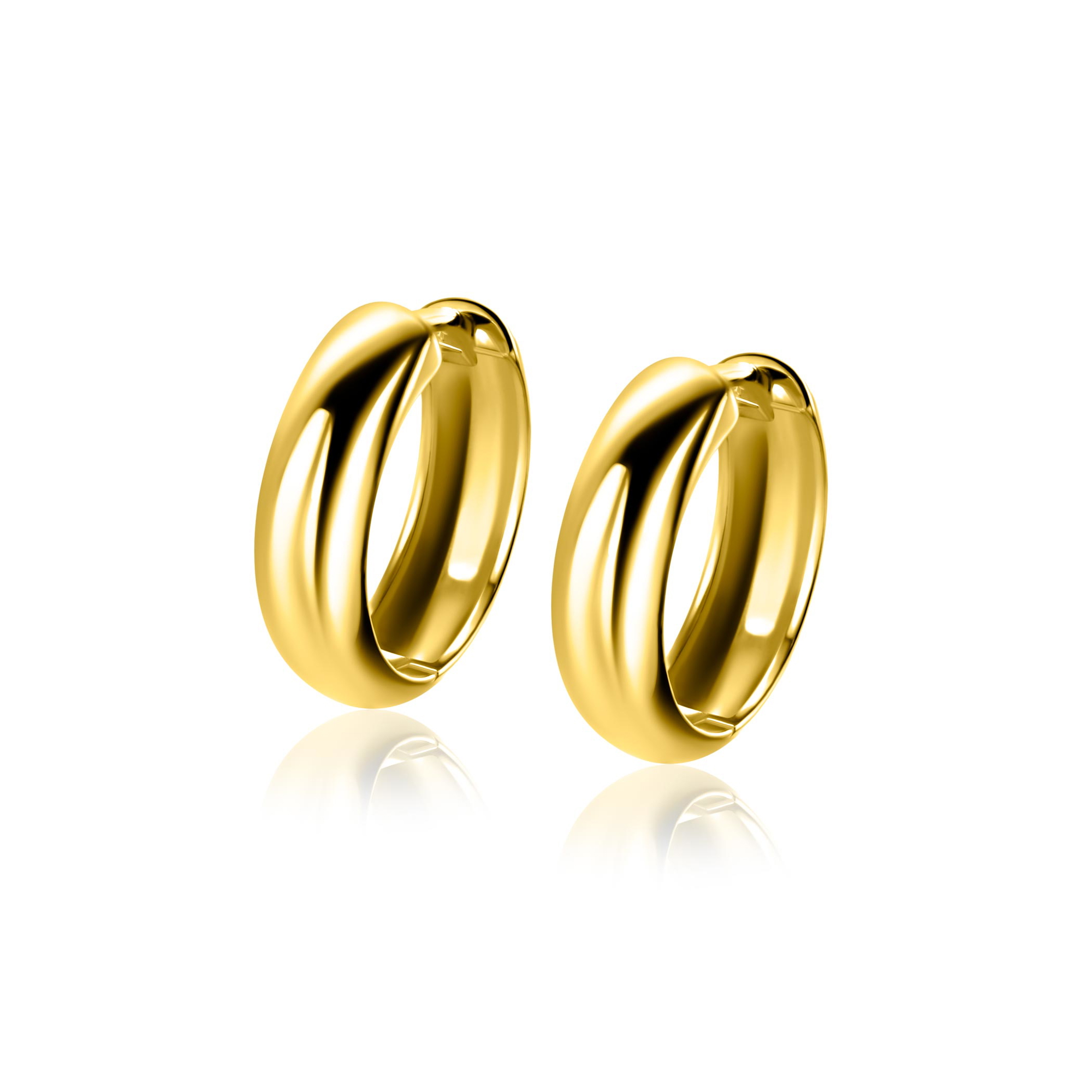 ZINZI zlv. klapcreolen gg.verg. half rond 17.0x5.0mm