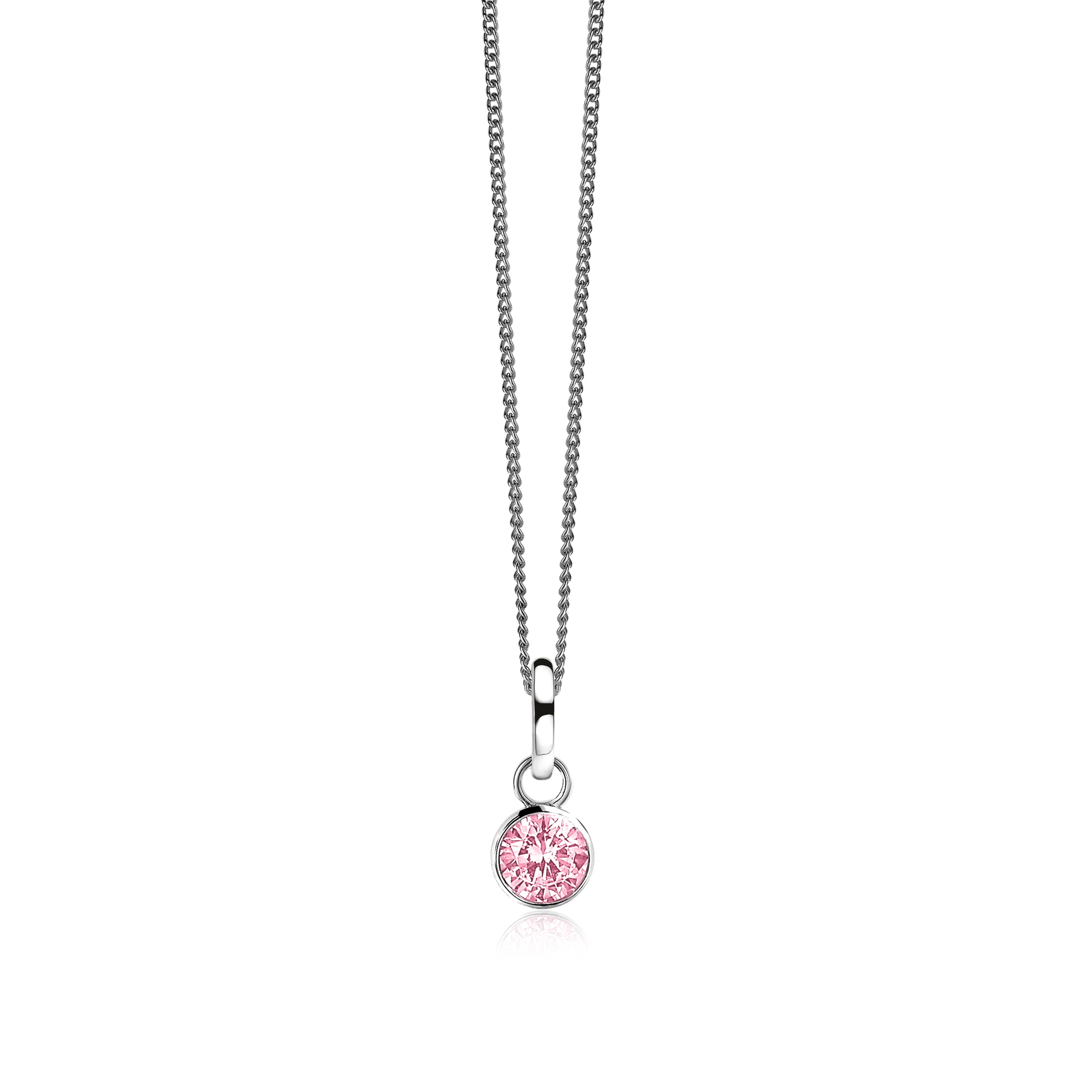 ZINZI zilveren oorbedels roze ZICH186R (zonder oorringen)