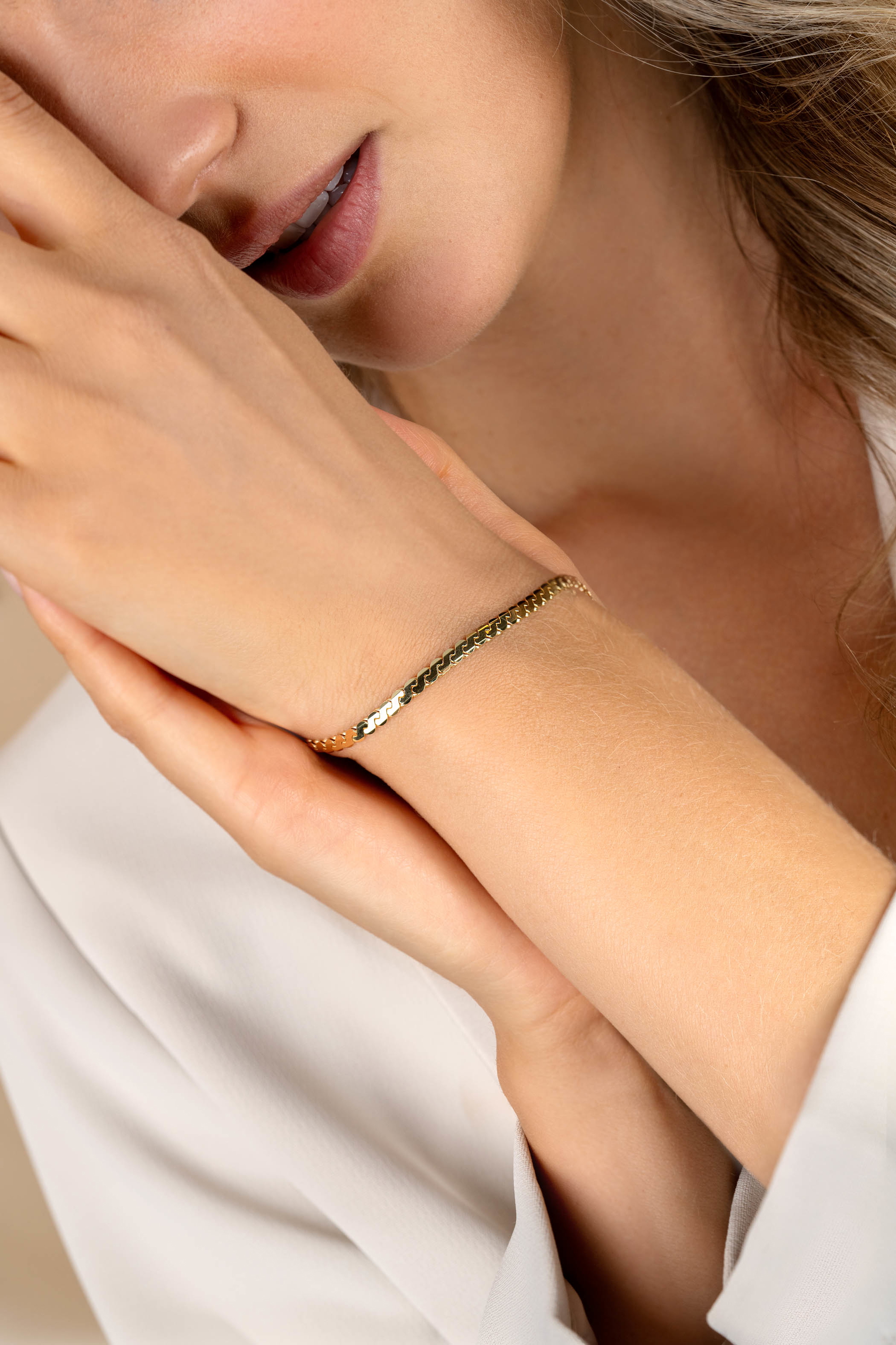 ZINZI gold plated silver link bracelet 3mm wide 18-21cm ZIA2647G