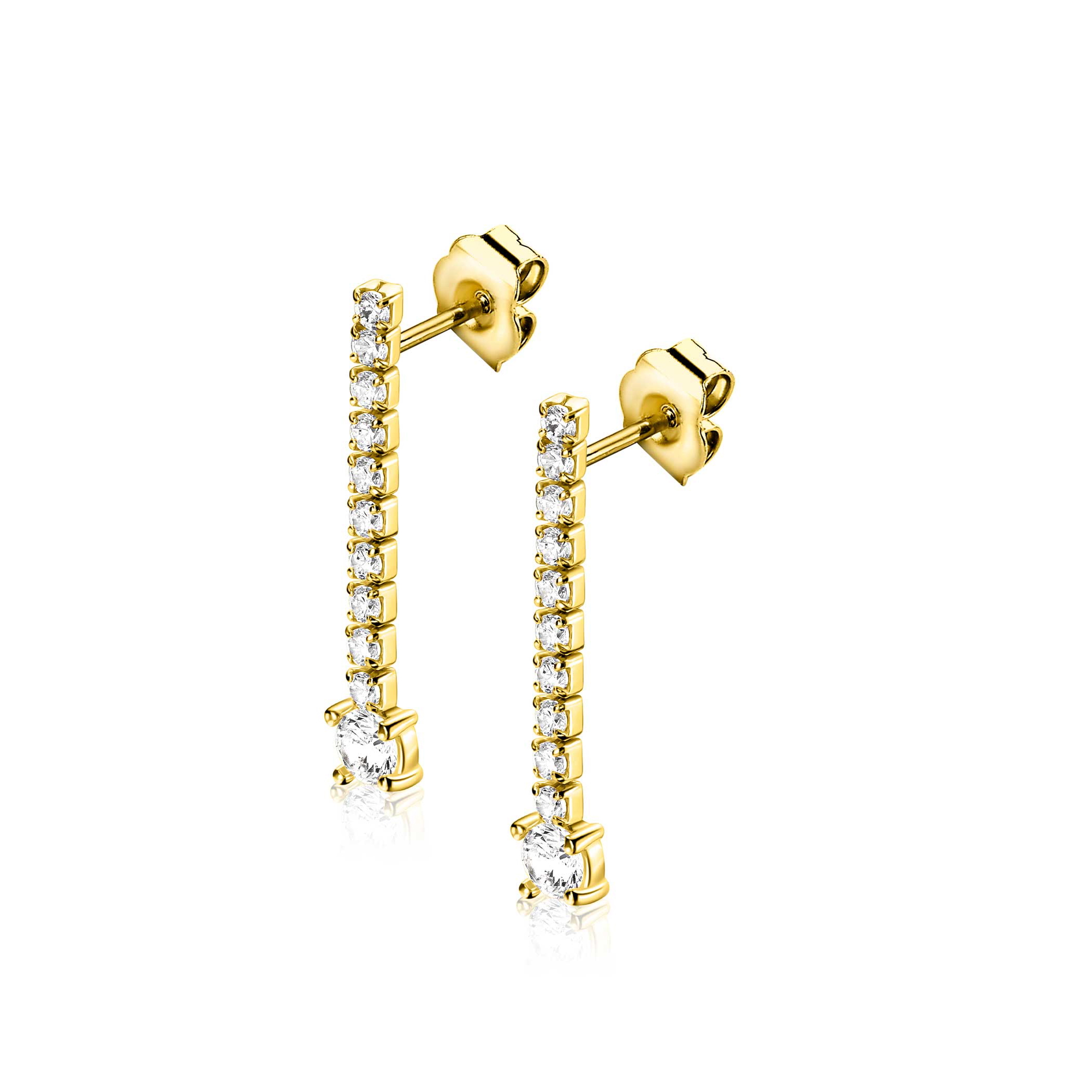 ZINZI zlv. oorstekers gg.verg. met zirconia's 26.5mm