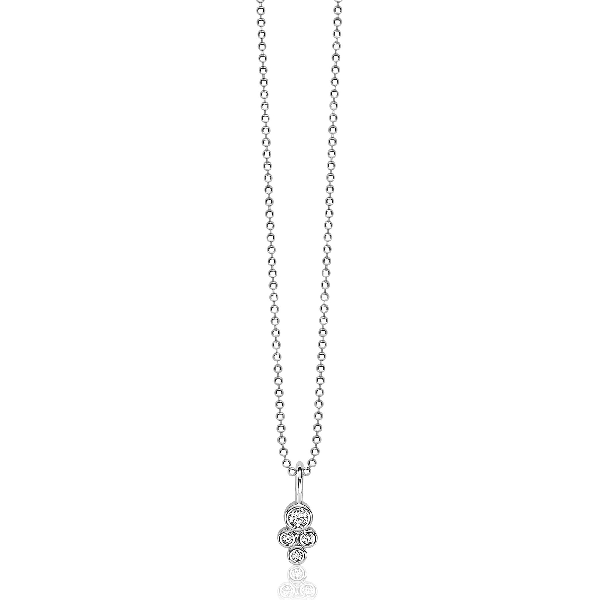 ZINZI zilveren hanger rond wit ZIH1829 (zonder collier)
