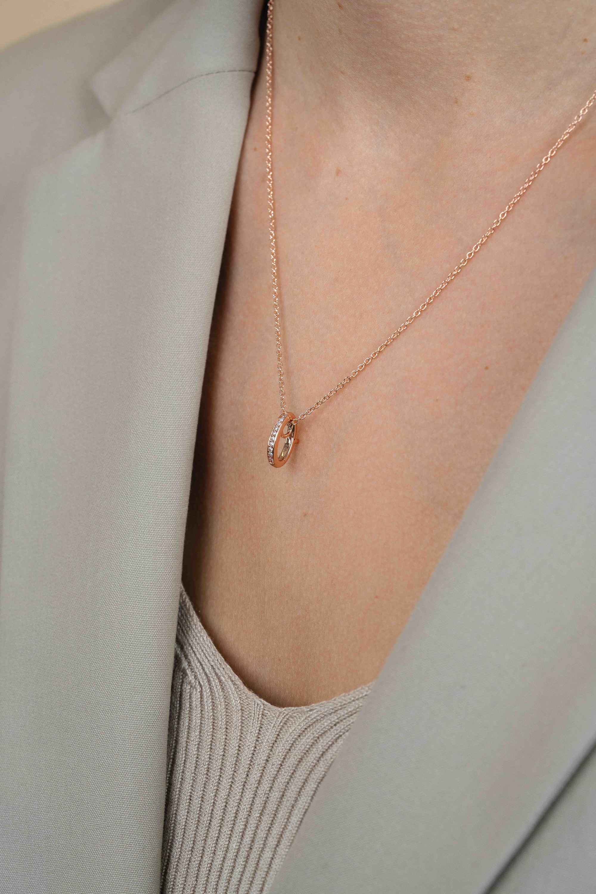 ZINZI Rose Gold Plated Sterling Silver Pendant White Zirconias to wear Earrings Pendants on a Necklace ZIH2CHR