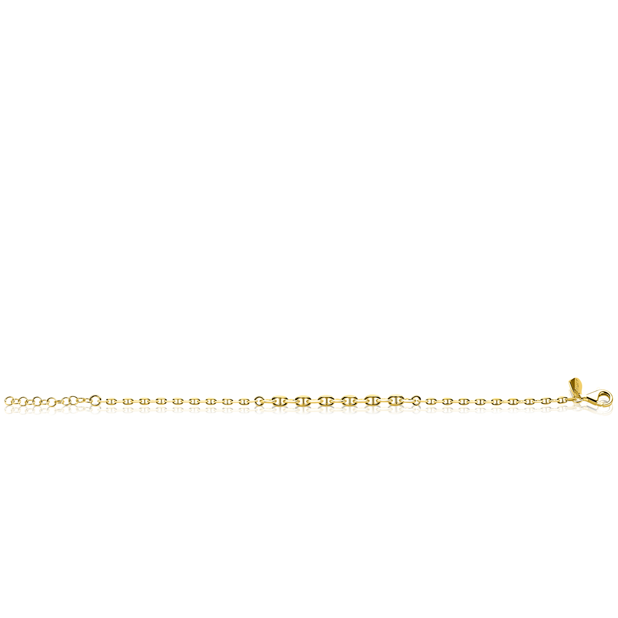 ZINZI zlv. armband gg.verg.marine schakels aflopend