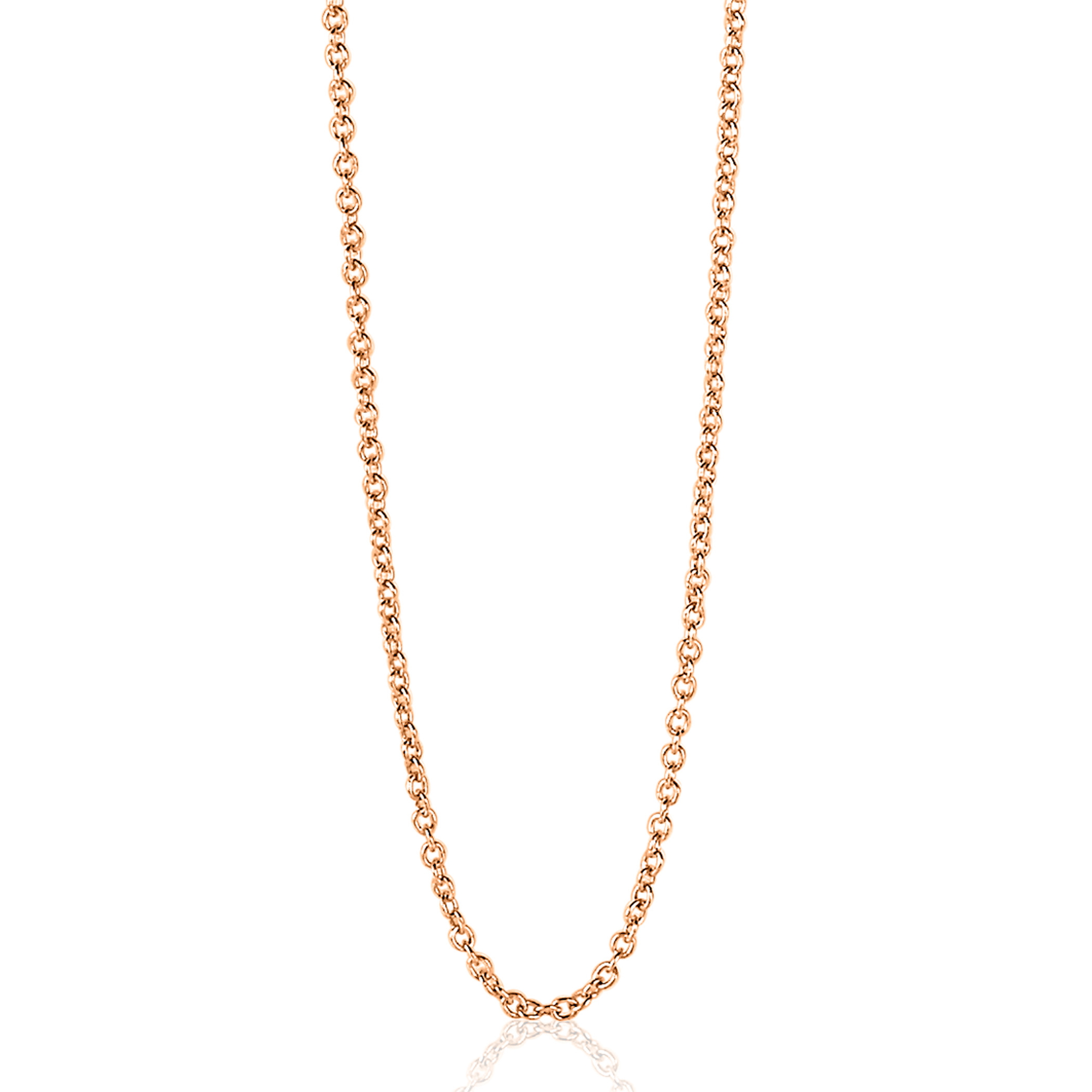 80cm ZINZI zilveren anker ketting rosé verguld ZILC-A80R