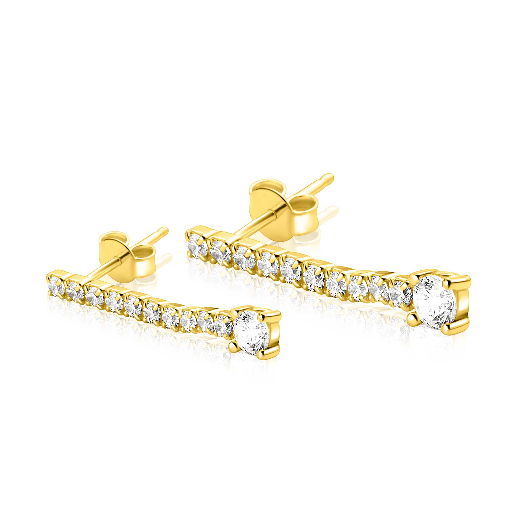 ZINZI zlv. oorstekers gg.verg. met zirconia's 26.5mm