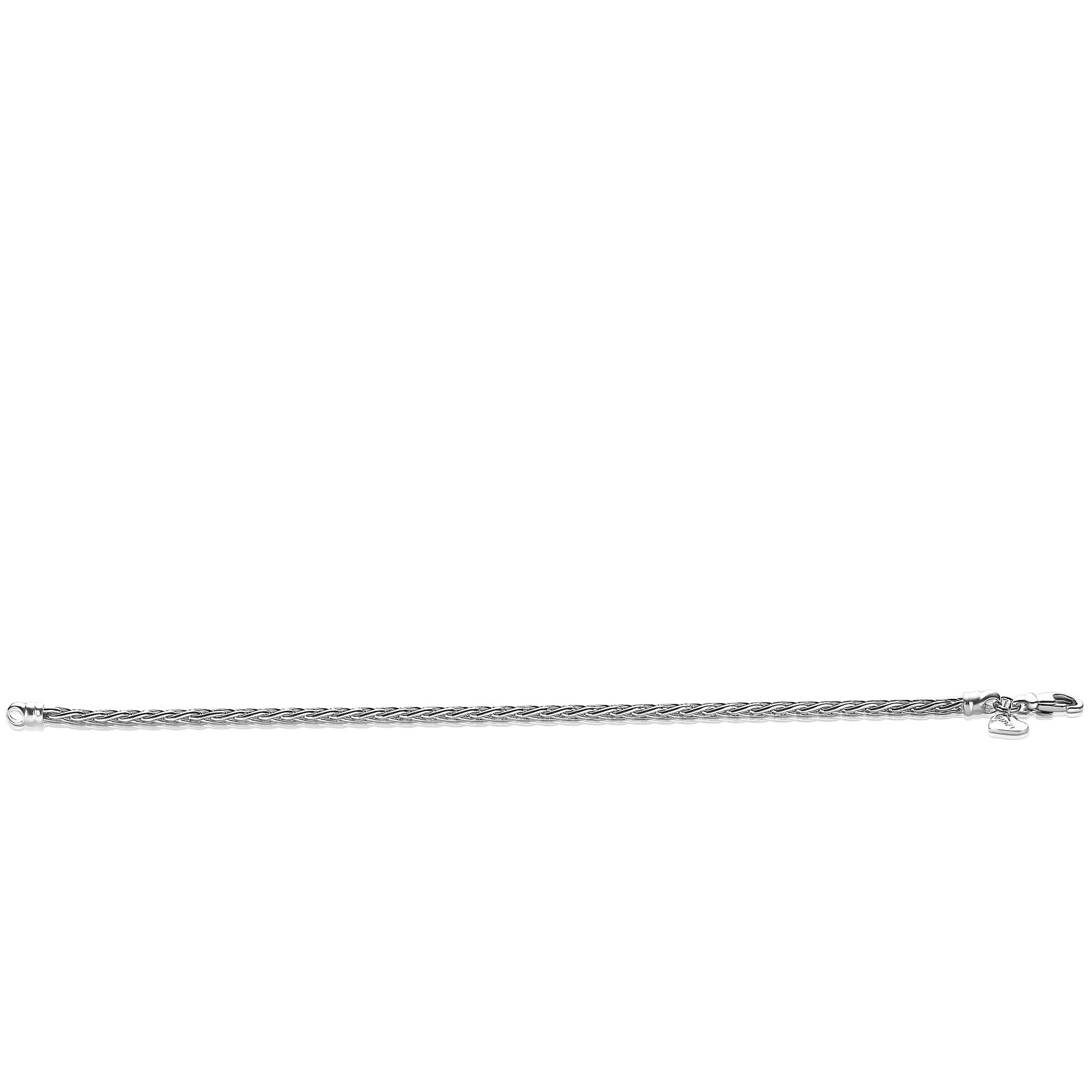 ZINZI zilveren schakelarmband palmier massief 3mm breed 18,5cm ZIA1912