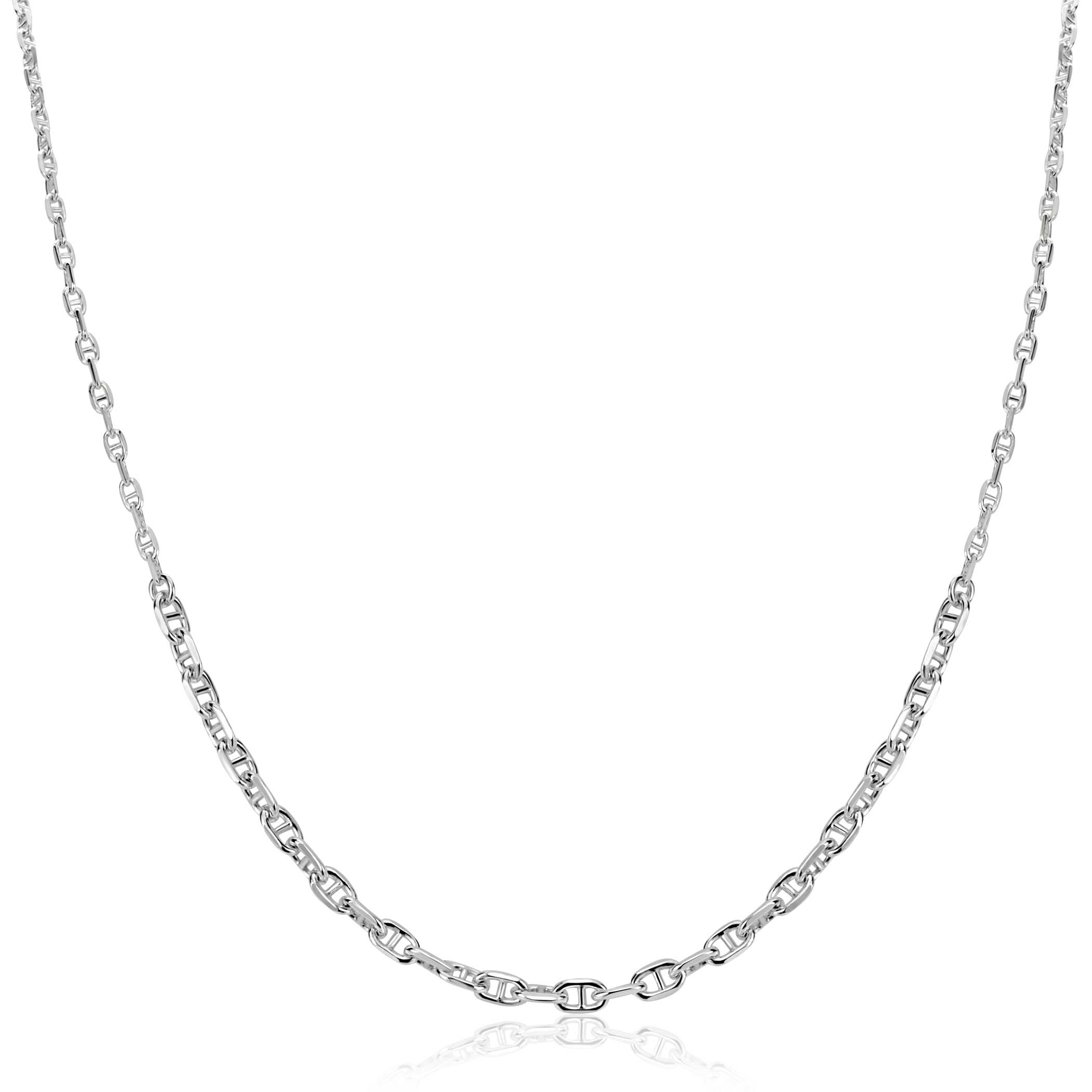 ZINZI zilveren ketting 45cm met aflopende marineschakels ZIC2762