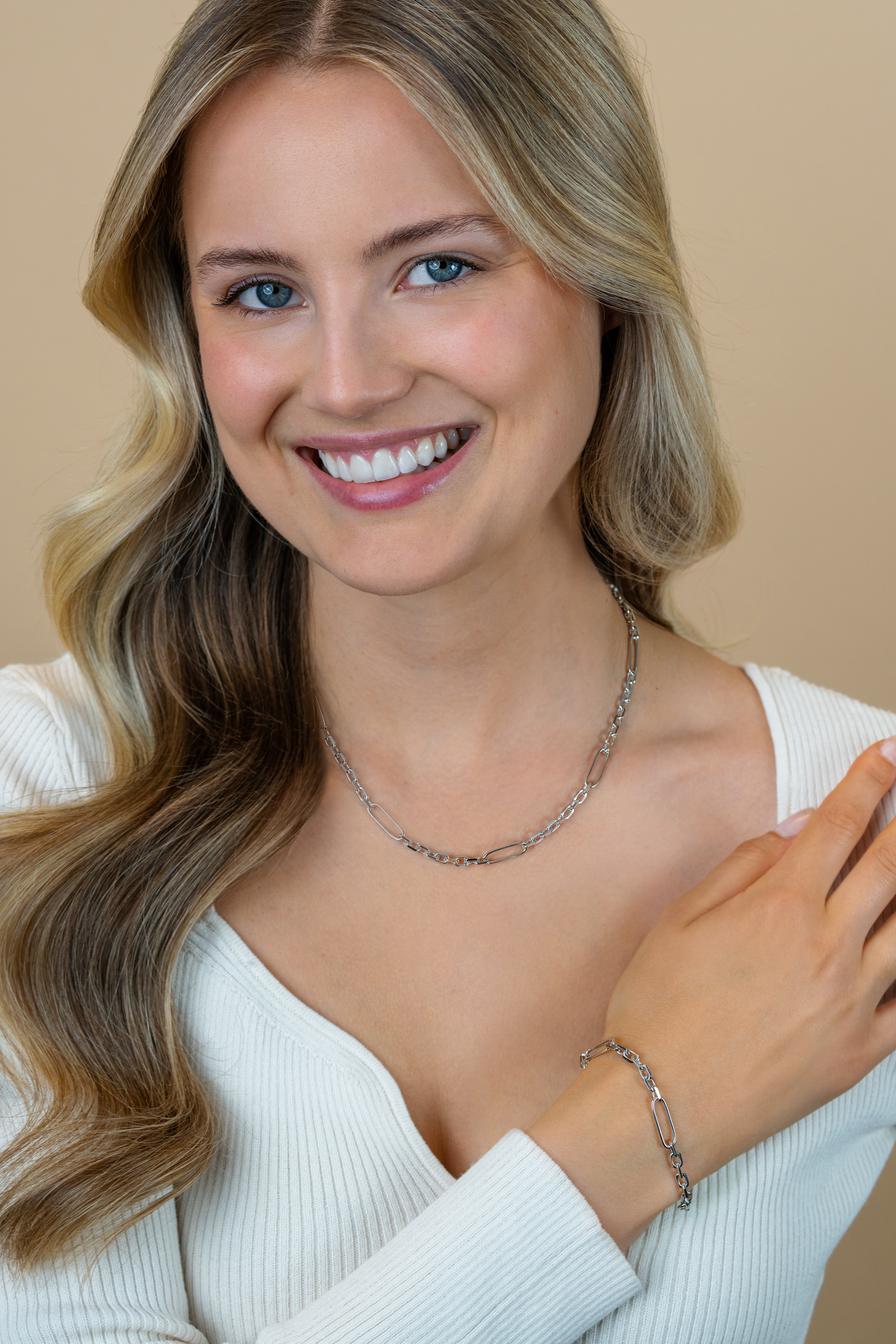 ZINZI zilveren schakelarmband met drie lange ovale schakels 5,5mm breed 18-21cm ZIA2711
