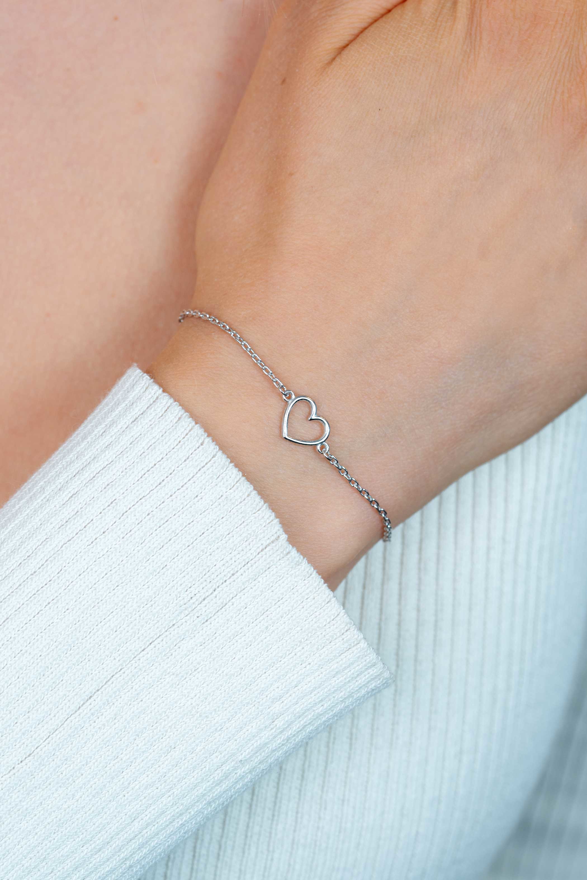 ZINZI zilveren armband met open hartje ZIA1420