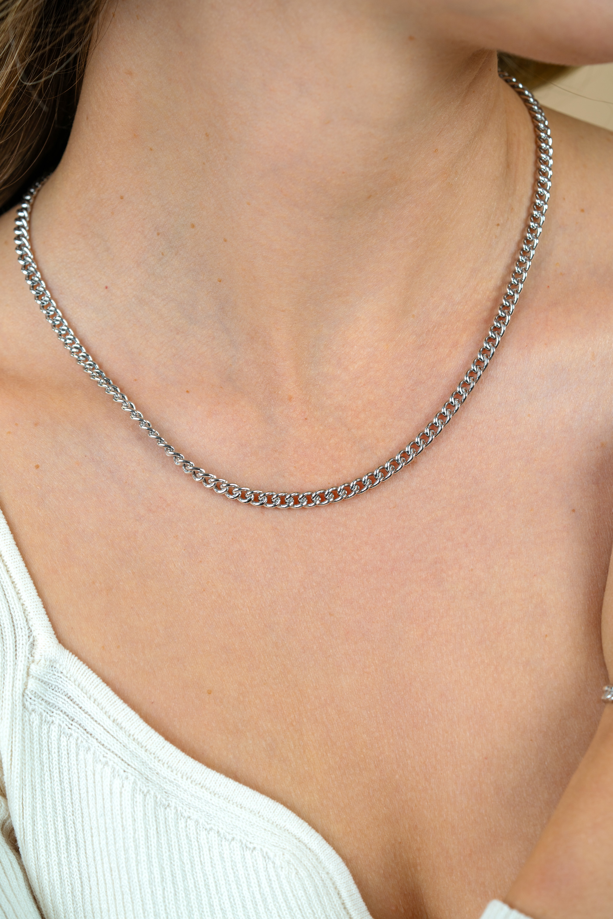 ZINZI zilveren gourmet collier 4,5mm breed 45cm ZIC1414