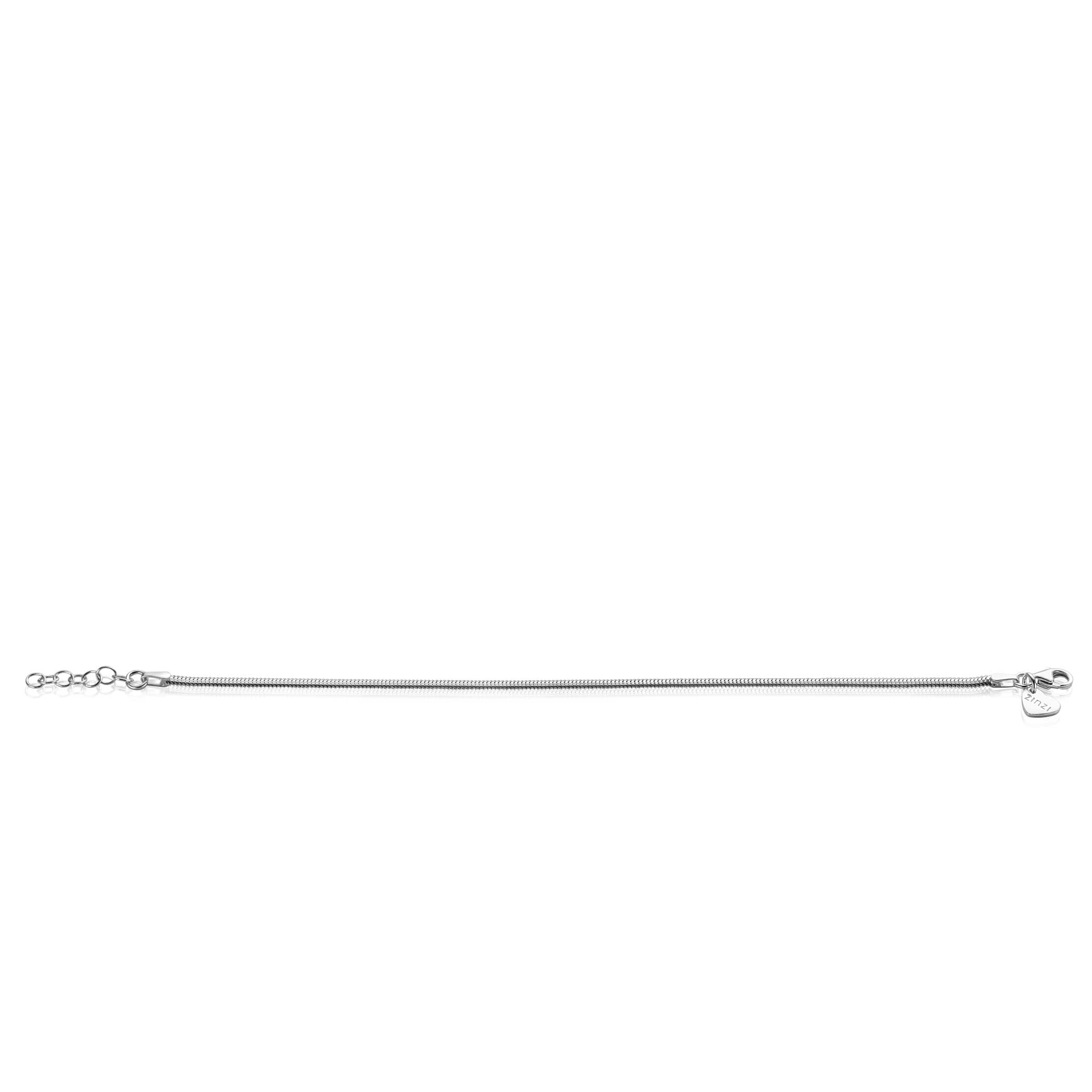 ZINZI Sterling Silver Flat Snake Chain Bracelet width 2,5mm ZIA2401