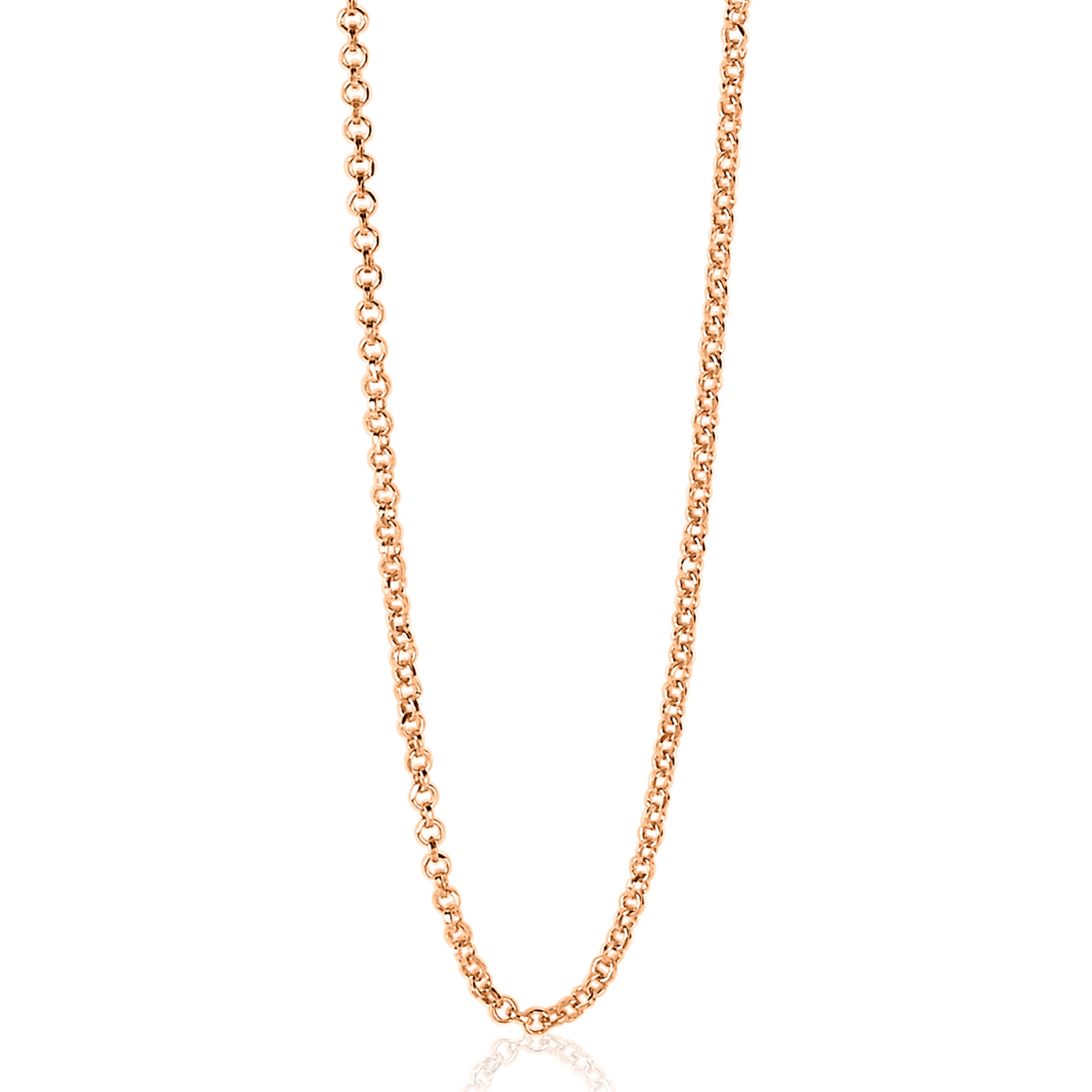 45cm ZINZI zilveren jasseron ketting rosé verguld ZILC-J45R