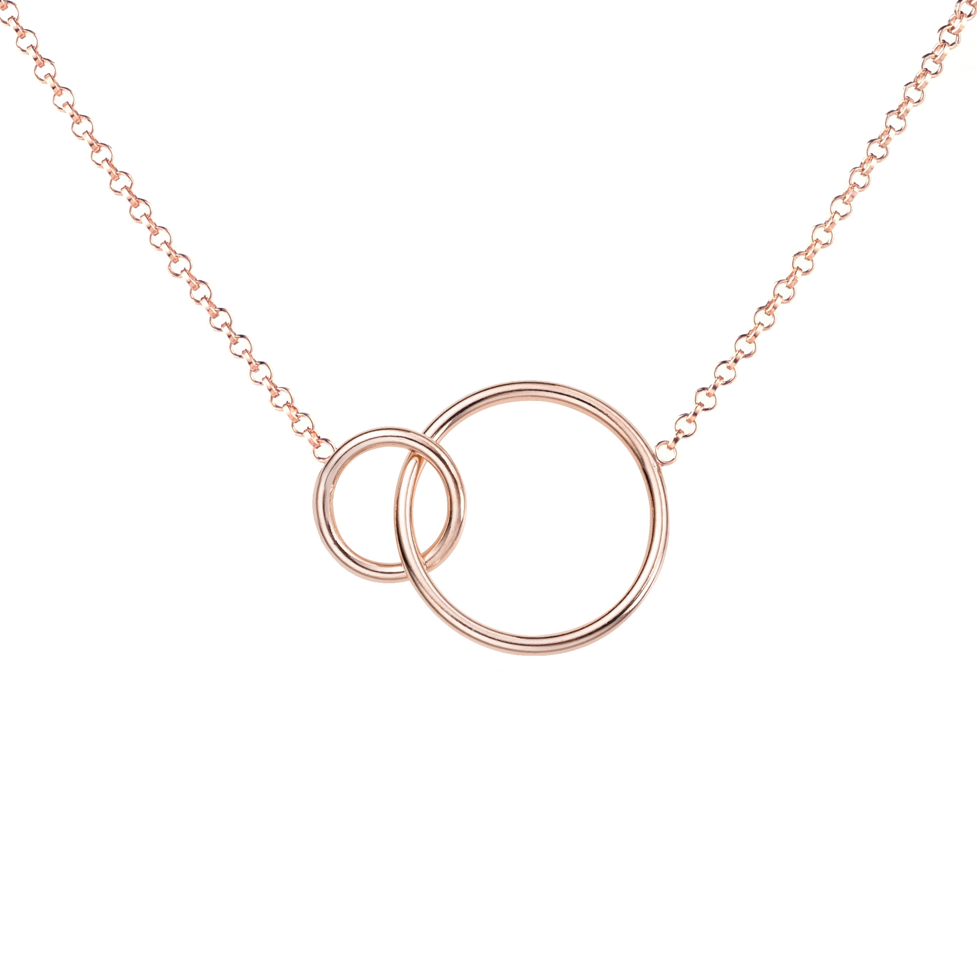 ZINZI zilveren collier rosé verguld ronde vormen 42-45cm ZIC1278R