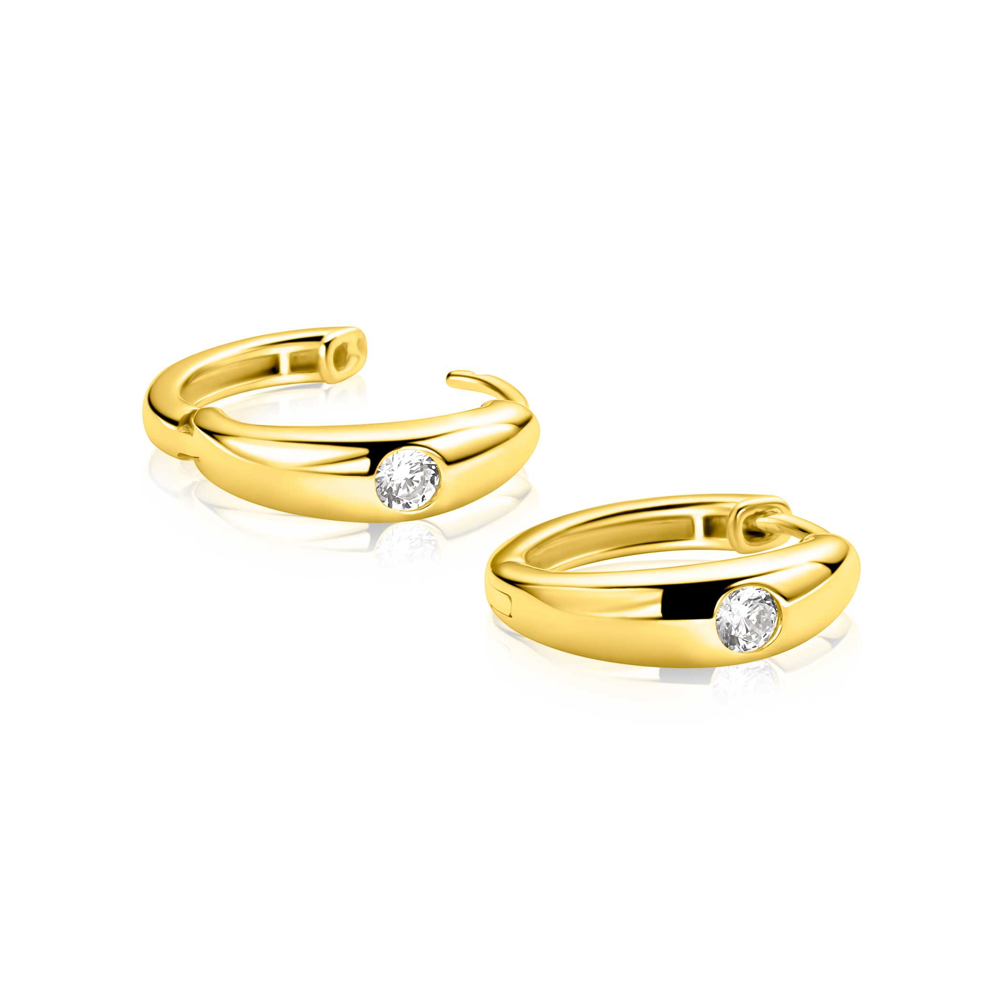ZINZI zlv. oorringen gg.verg. met zirconia 16.5x4.5
