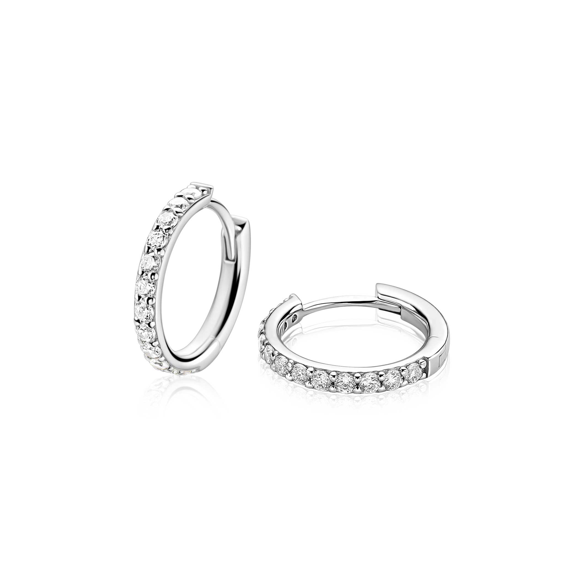 ZINZI zlv. oorringen met zirconia's 16x2mm