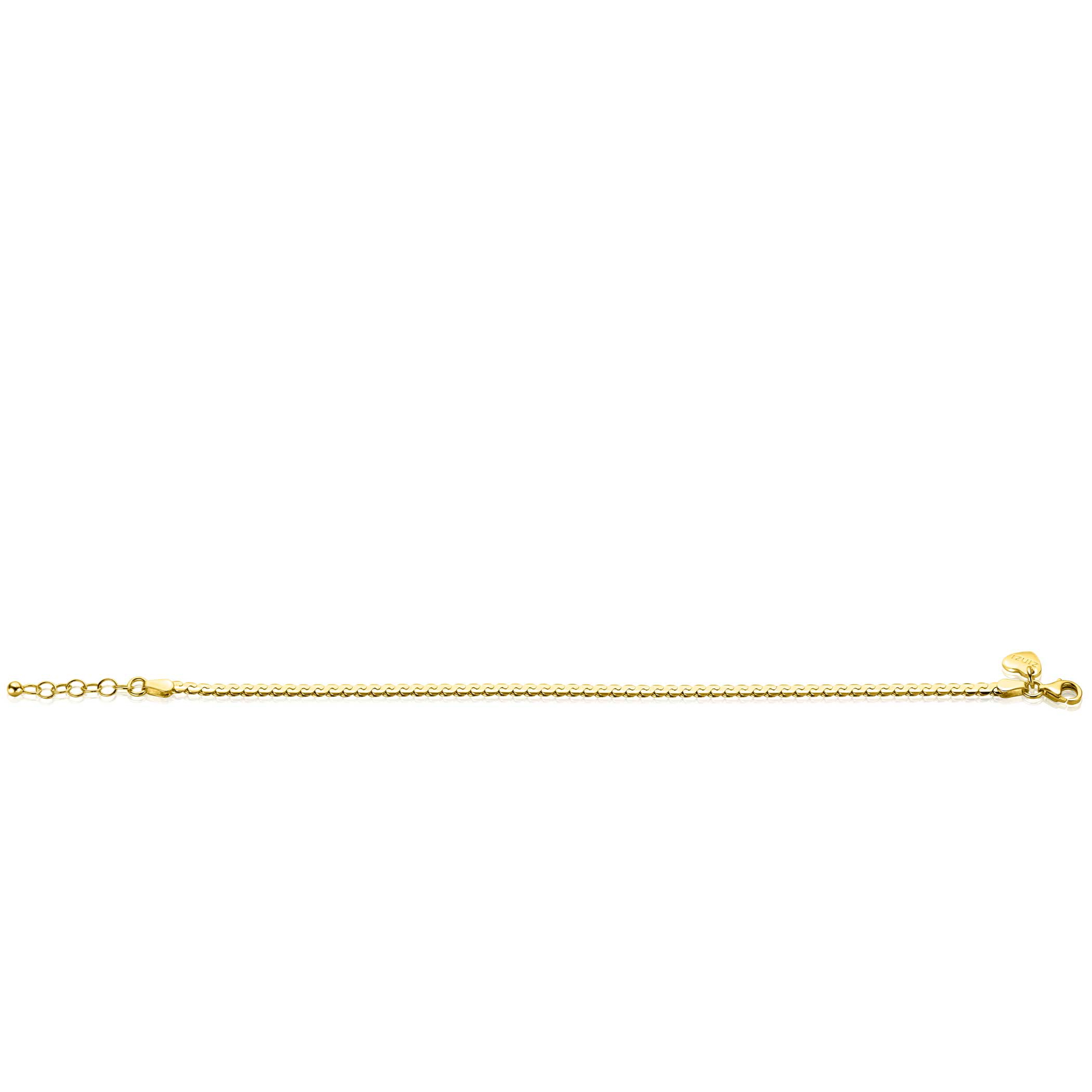 ZINZI gold plated silver link bracelet 3mm wide 18-21cm ZIA2647G