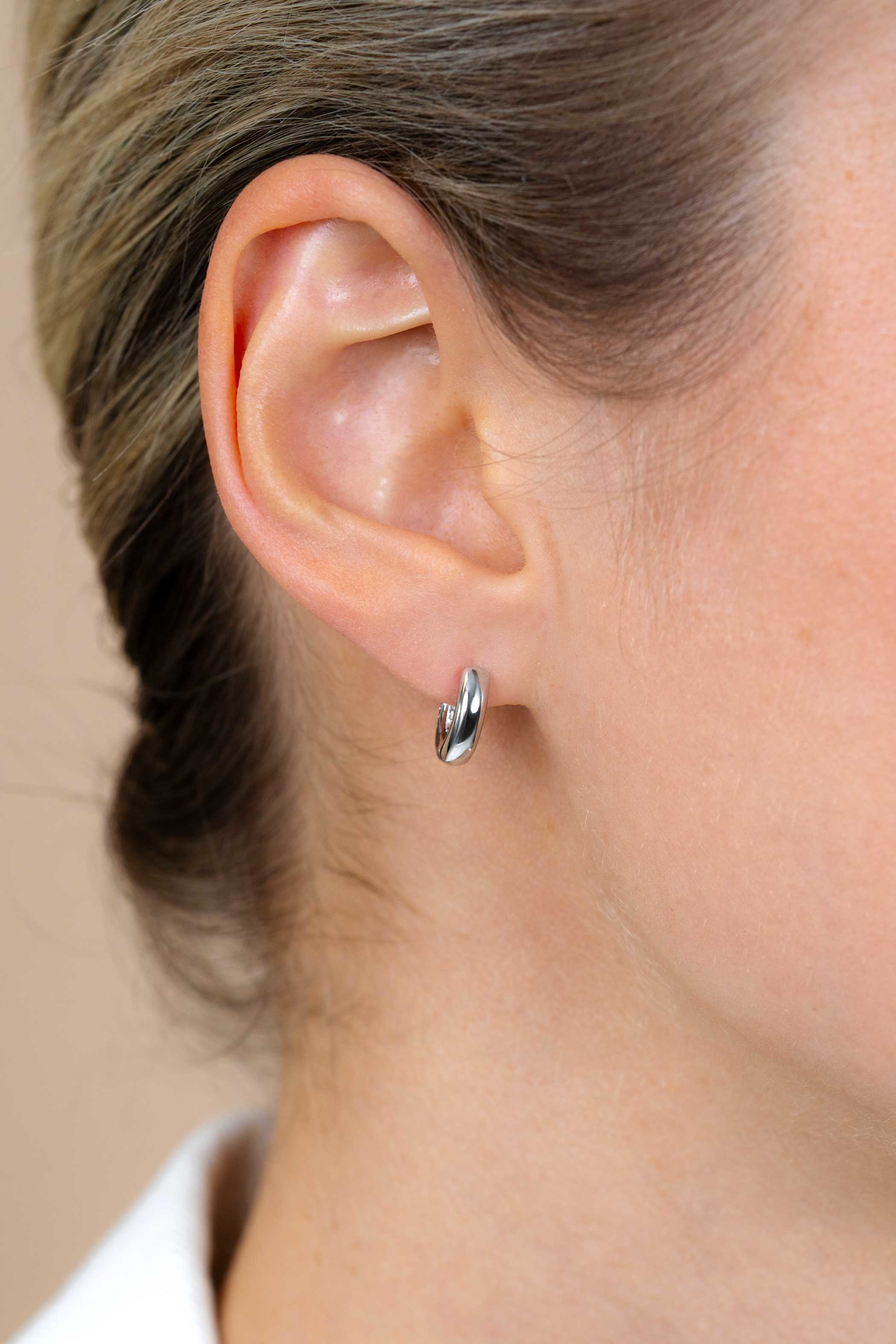 12mm ZINZI Sterling Silver Hoop Earrings 12x3mm ZIO189