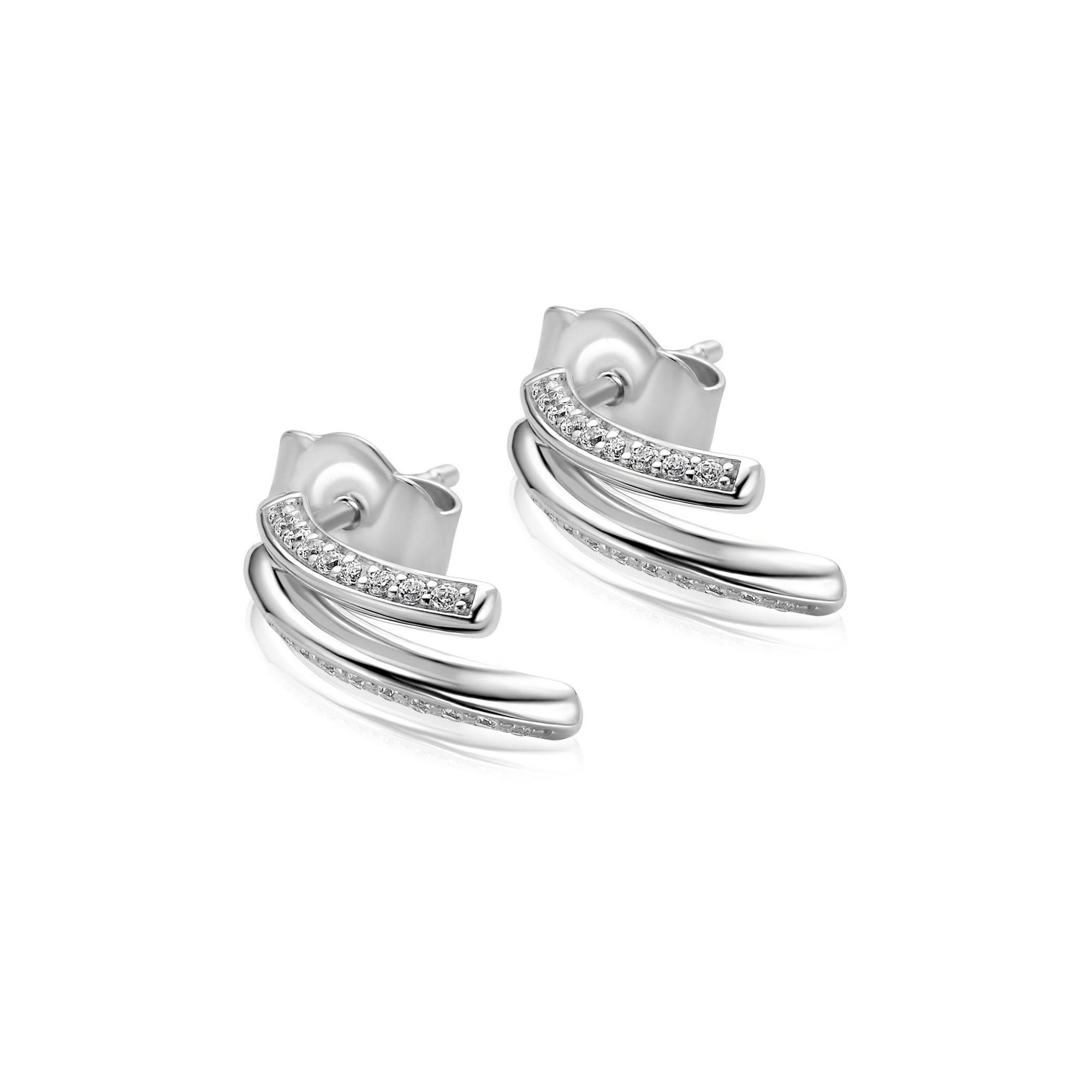ZINZI zlv. oorstekers fantasie met zirconia's