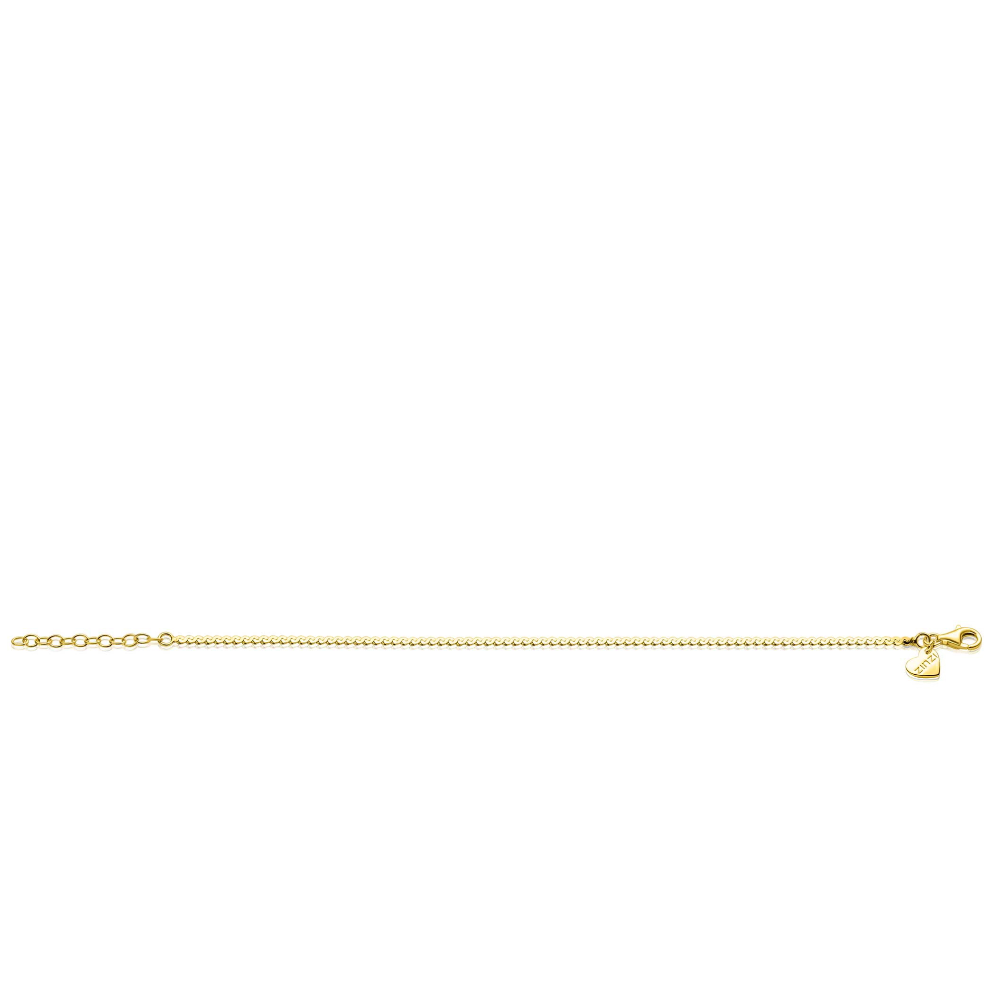 ZINZI zlv. armband gg.verg.platte S schakel smal