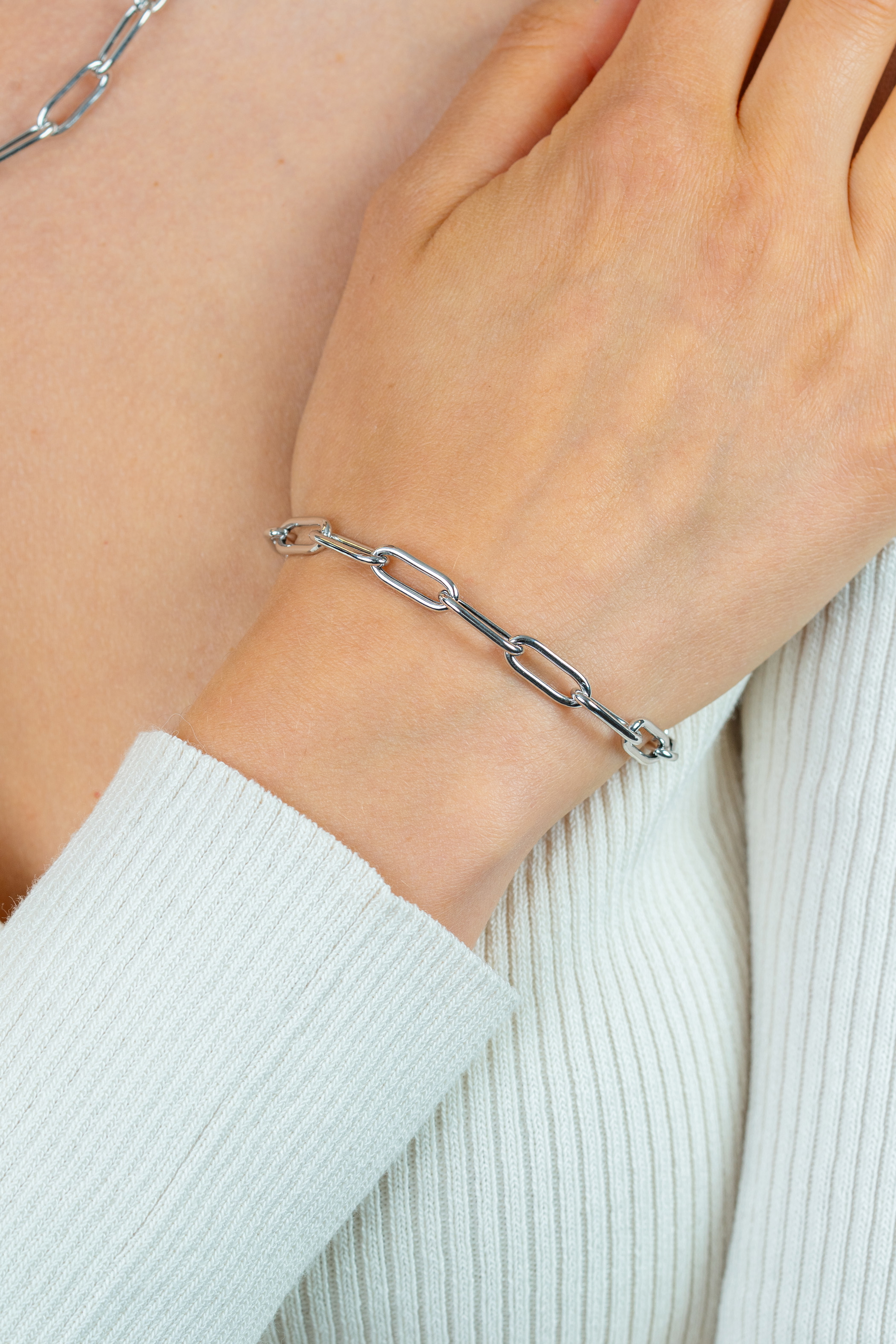 ZINZI zilveren armband met 5,5mm brede paperclip schakel 19cm ZIA2286
