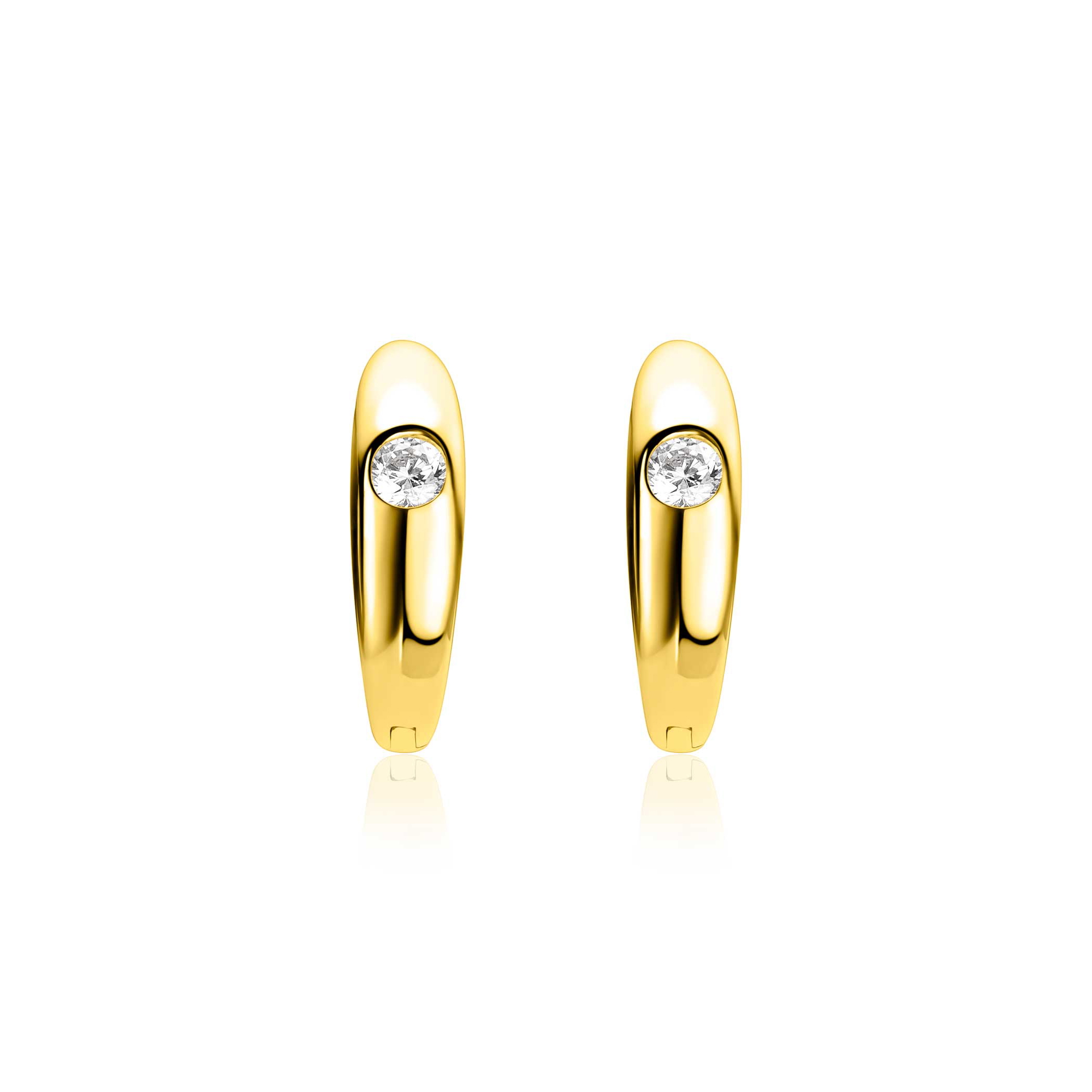ZINZI zlv. oorringen gg.verg. met zirconia 16.5x4.5