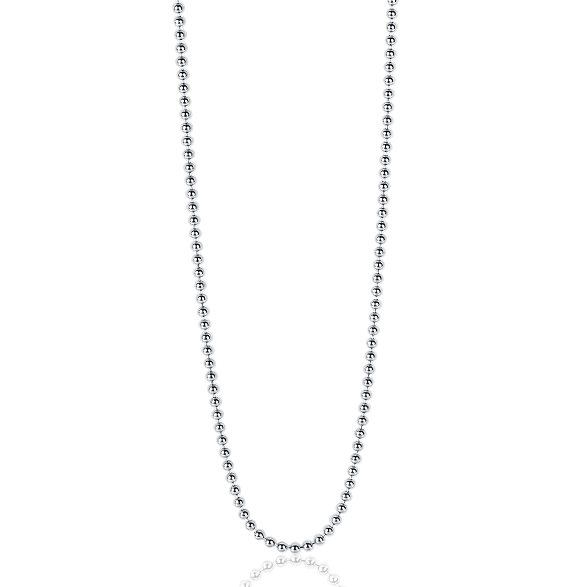 80cm ZINZI zilveren bolletjes ketting. 0,9mm breed ZILC-B80